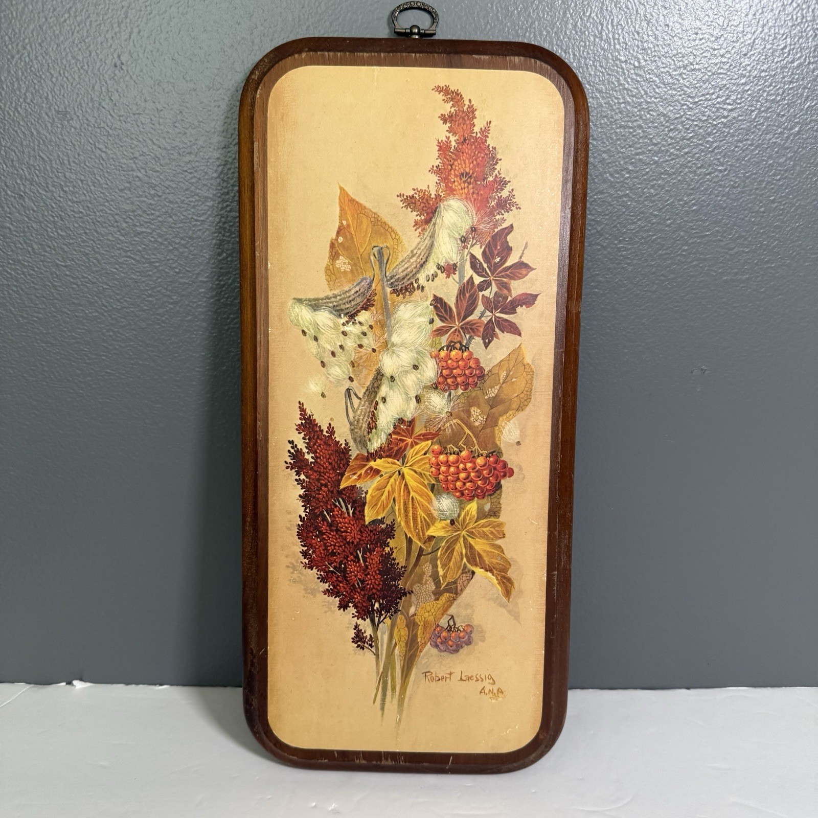 Vintage Fall Bouquet Art Print Robert Laessig 1966 Retro 60s Eclectic Farmhouse