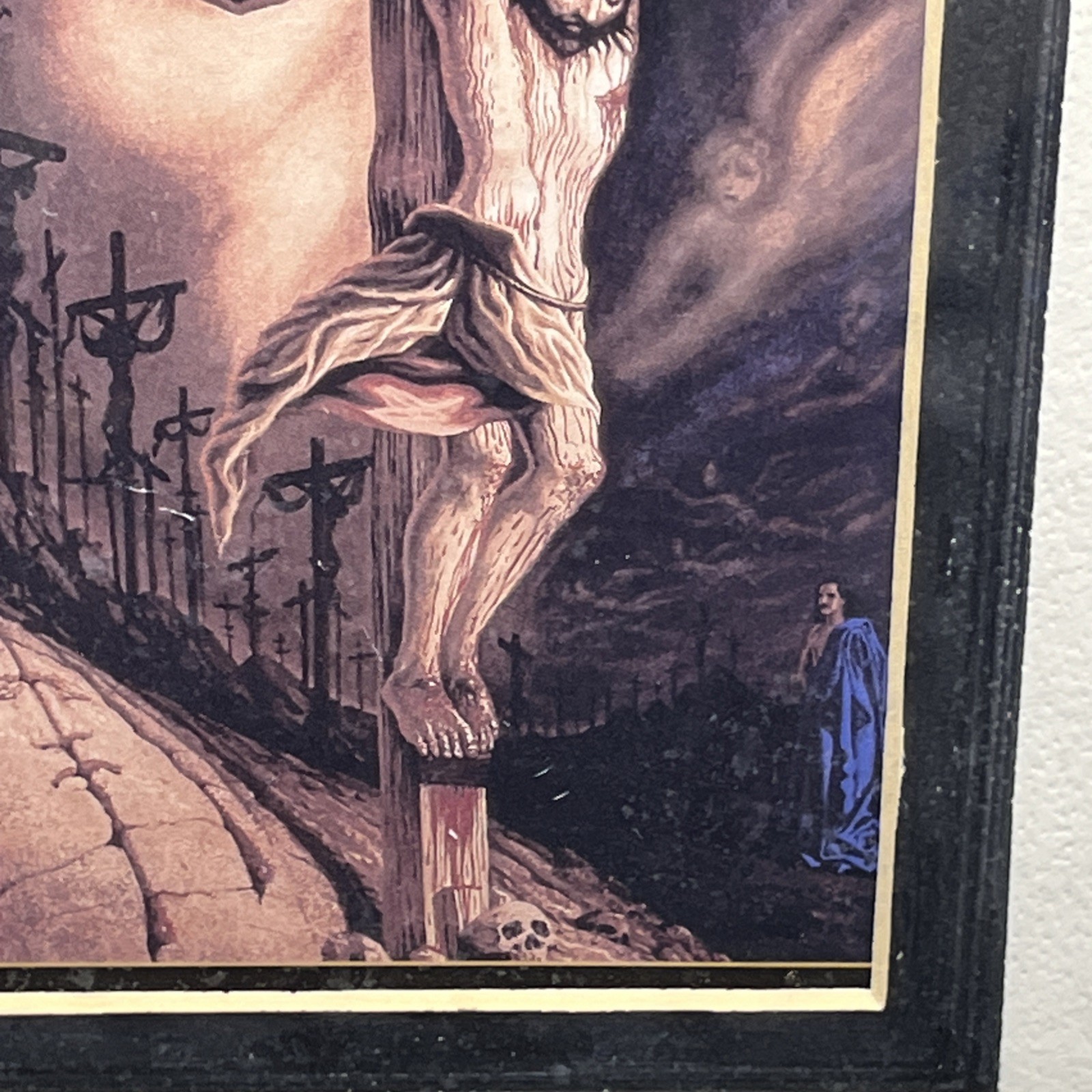 Art Framed Print – Portrait Of Jesus “Calvary” 11.75”Hx9.5”W 3/4”D