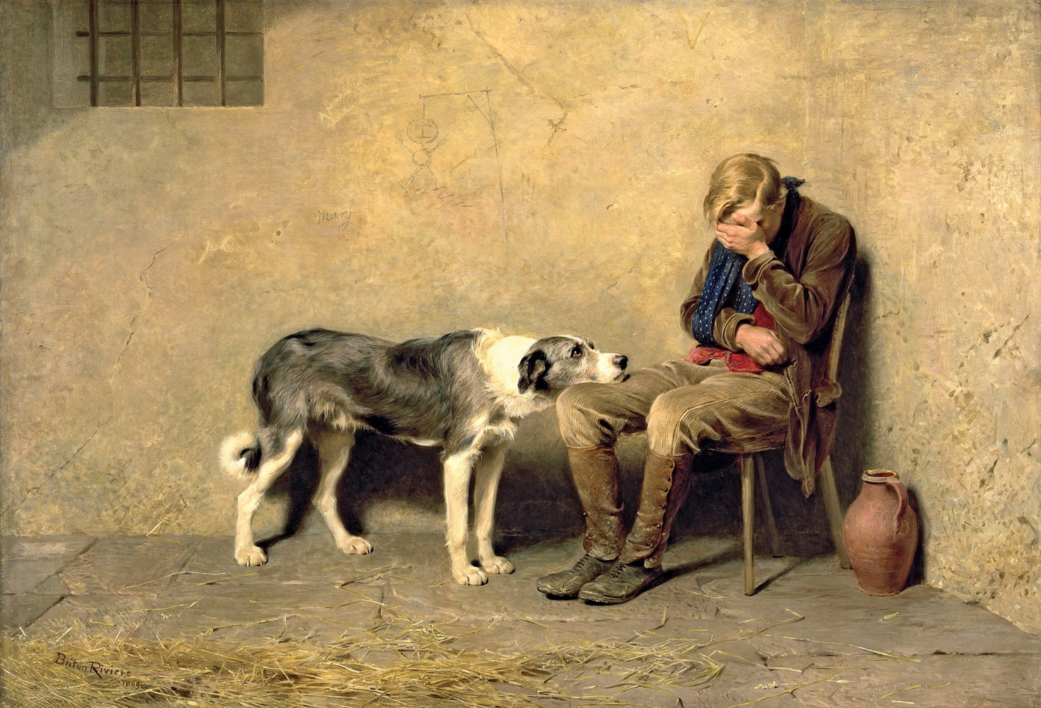 Briton Riviere Fidelity 1869 17″x 22″ Archival Art Print