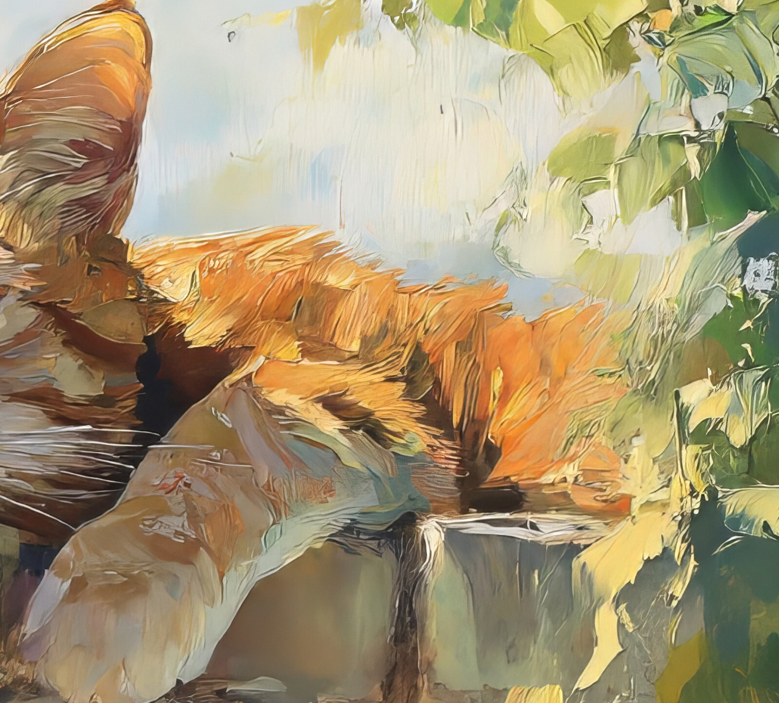 Relaxed Ginger Cat 16″x12″ Print on Matte Paper | Charming Feline Wall Art
