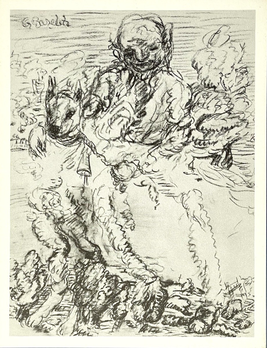 Georg Baselitz (b. 1938) Art Show Announcement Card 1987 Early Prints & Drawings
