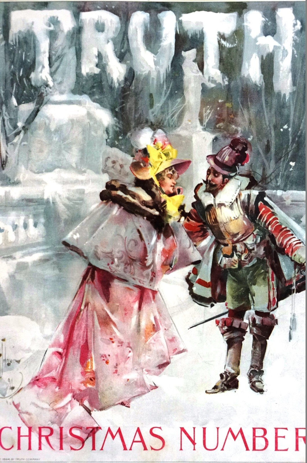 Christmas Cover 1894 TRUTH MAGAZINE Professionally Matted TRUTH Print