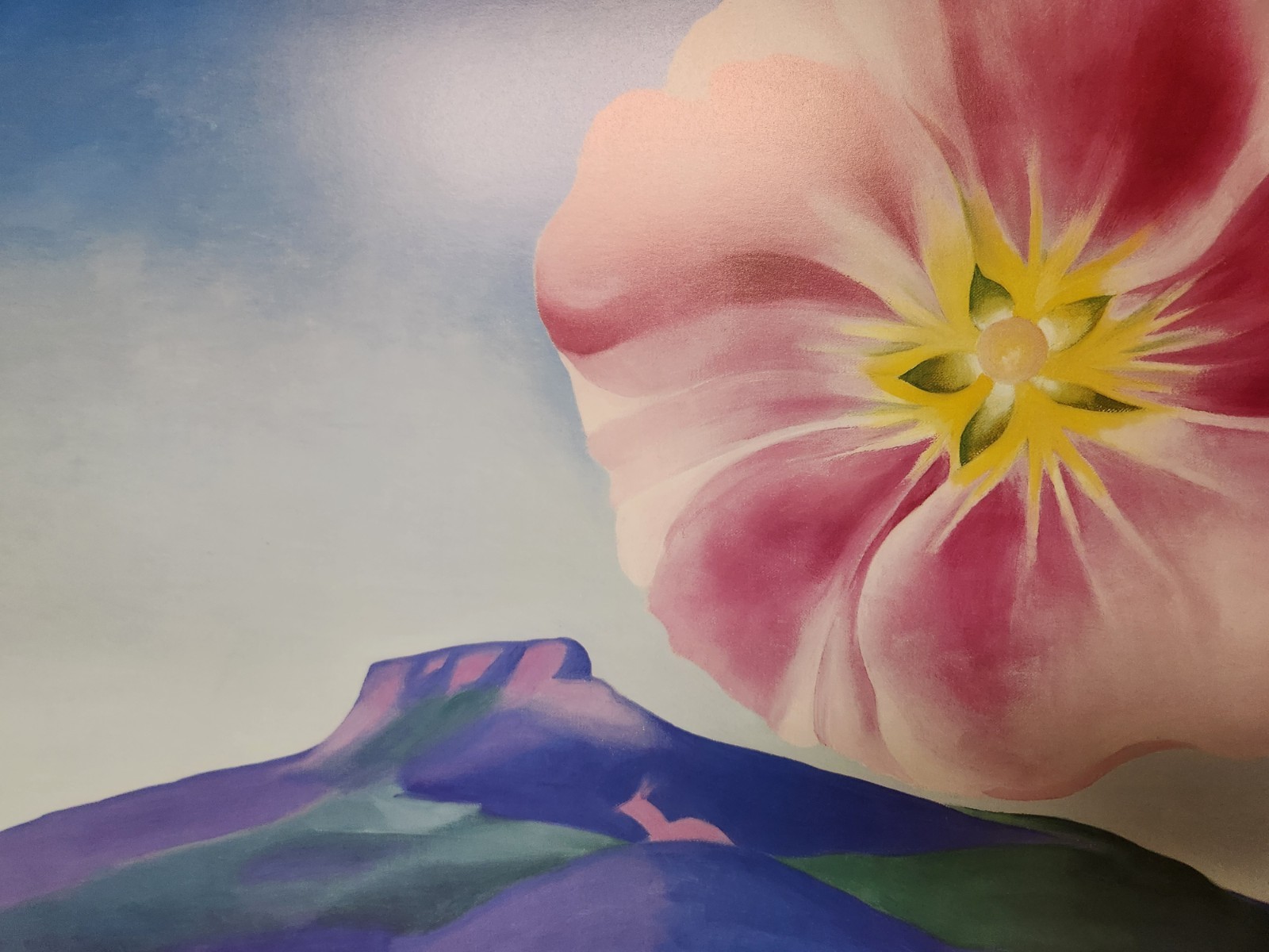 Georgia O’Keeffe HOLLYHOCK PINK WITH PEDERNAL 30 x 27 inches