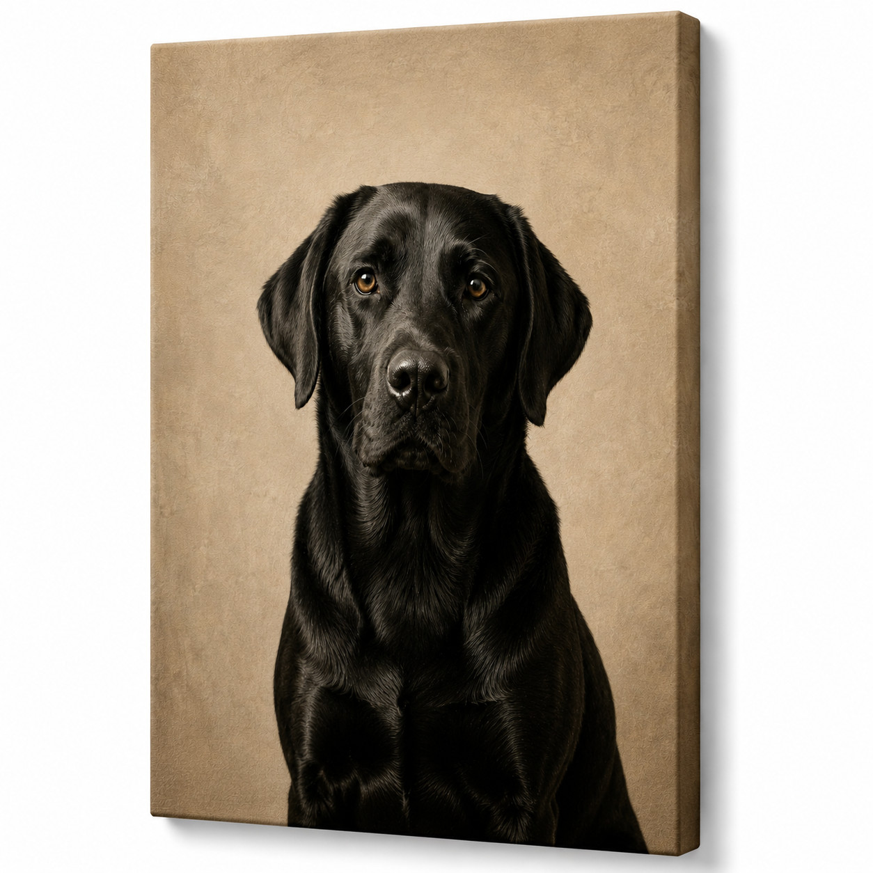Custom Black Labrador Canvas Photo Print Pet Portrait Dog Wall Art Gift framed