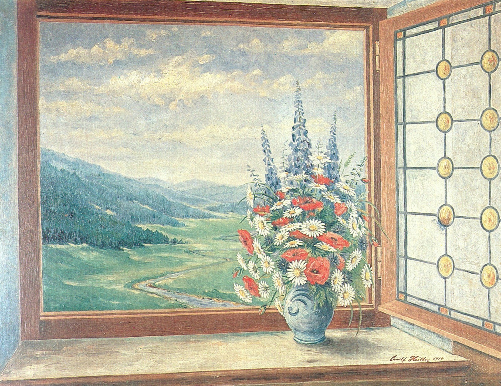 Adolf Hitler: Spring Bouquet in the Window 22×30 Archival Quality Fine Art Print