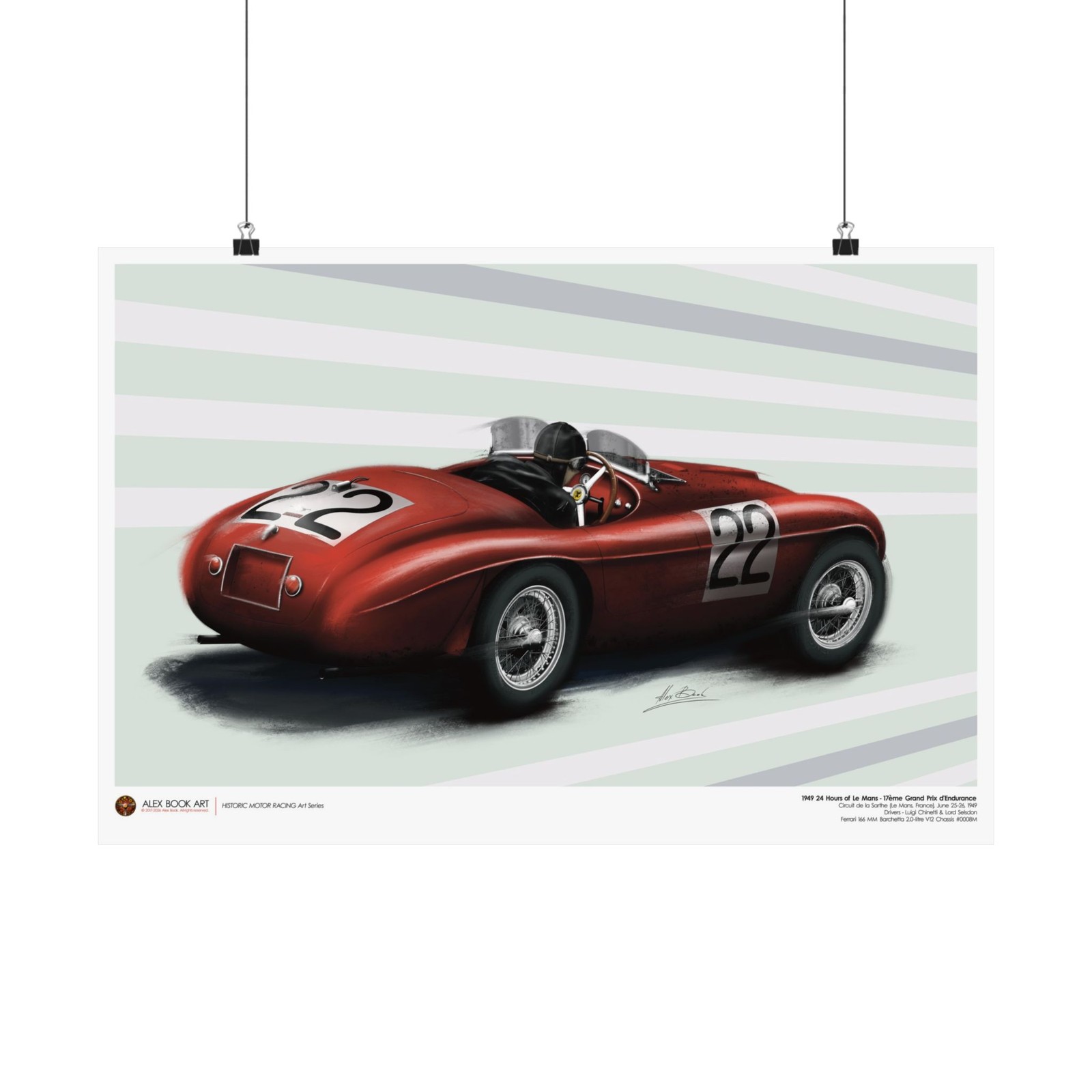 Luigi Chinetti Race Car Fine Art Print – 1949 24 Hours Le Mans Wall Art Poster