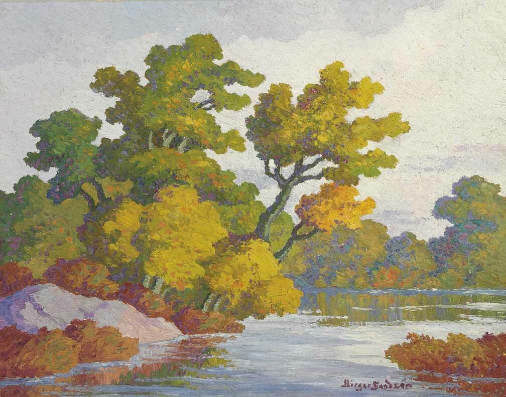 Birger Sandzen Autumn Glory Smoky River Kansas Canvas Print 16 x 20