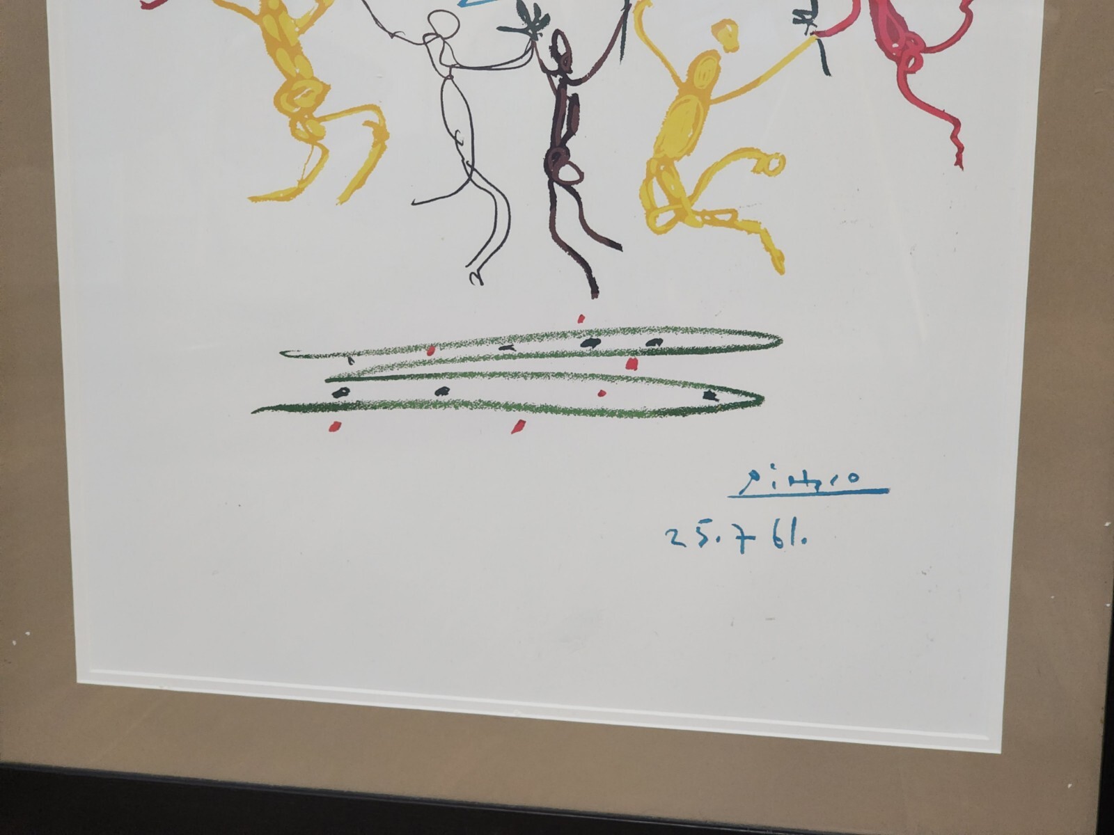 Lithograph Framed Pablo Picasso Le Ronde De La Jeunesse The Dance of Youth 25×18