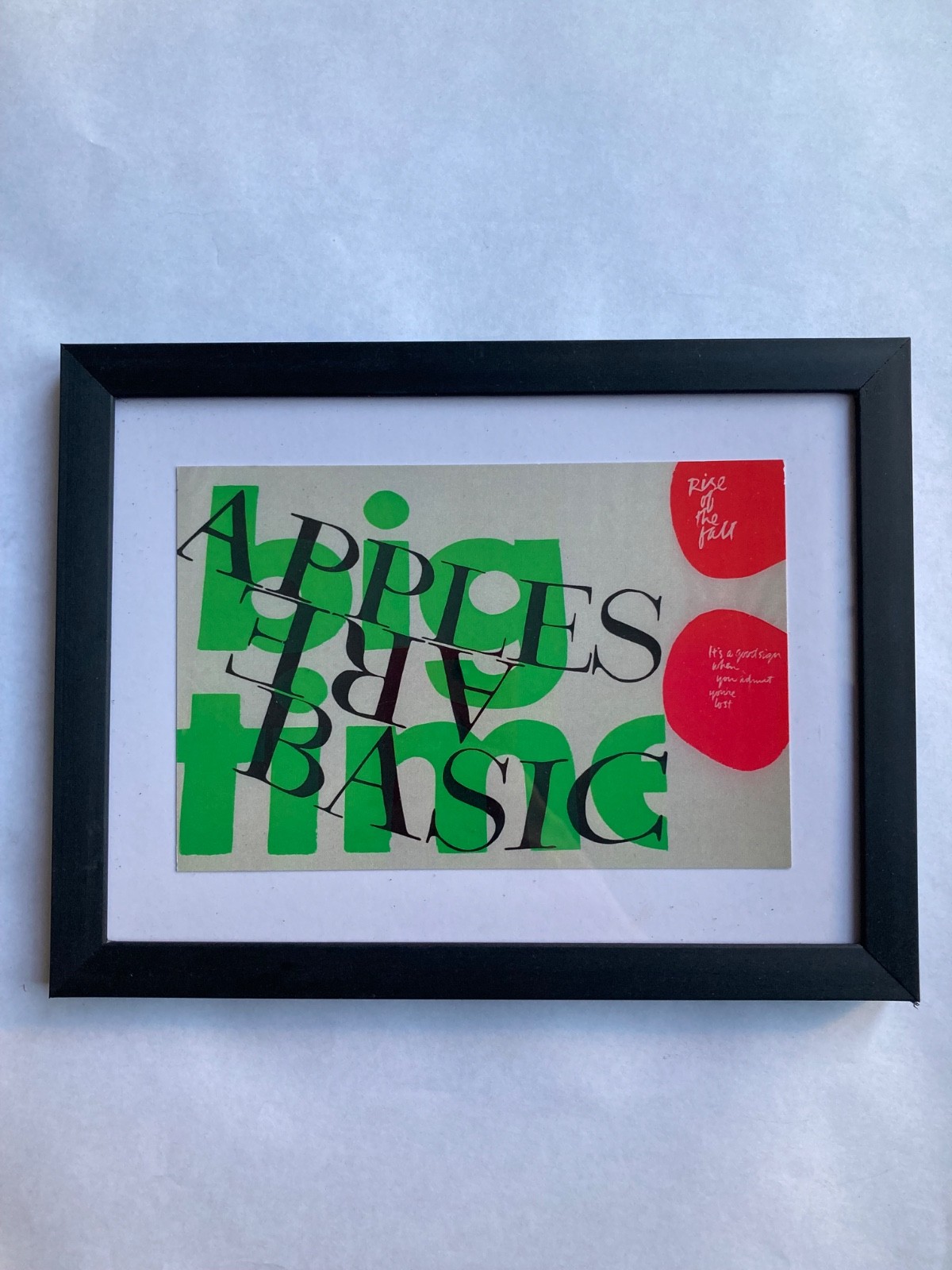 Sister Corita Kent APPLES ARE BASIC Serigraph Postcard Print Framed Wall Art