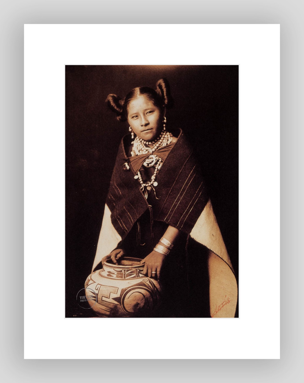 VTG Edward Curtis Print Indian Hopi Original Photogravure Photo 1900 Mat 11×14