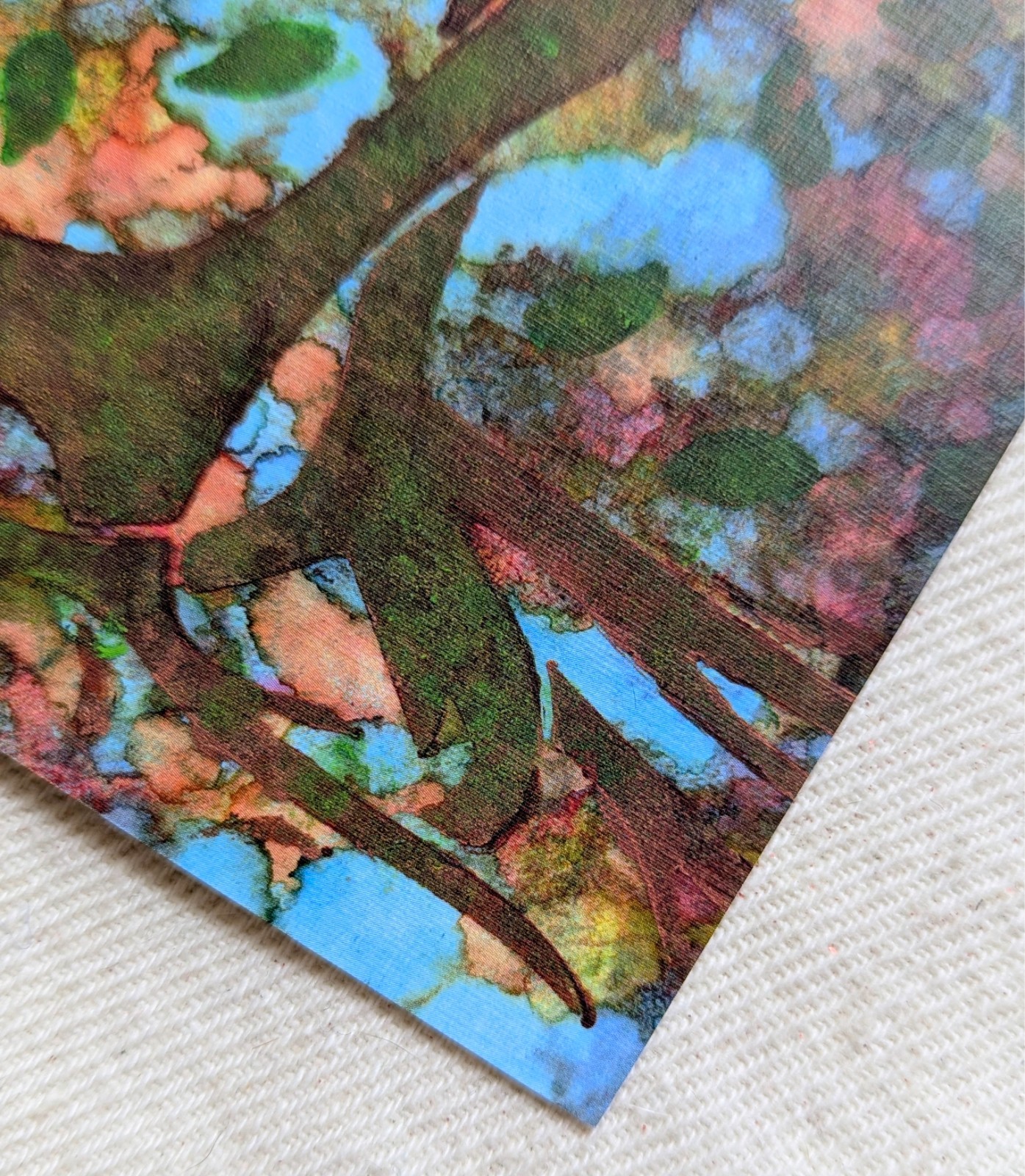 Abstract Nature Note Card – Tree Root Art Print – Premium Linen/Watercolor Paper