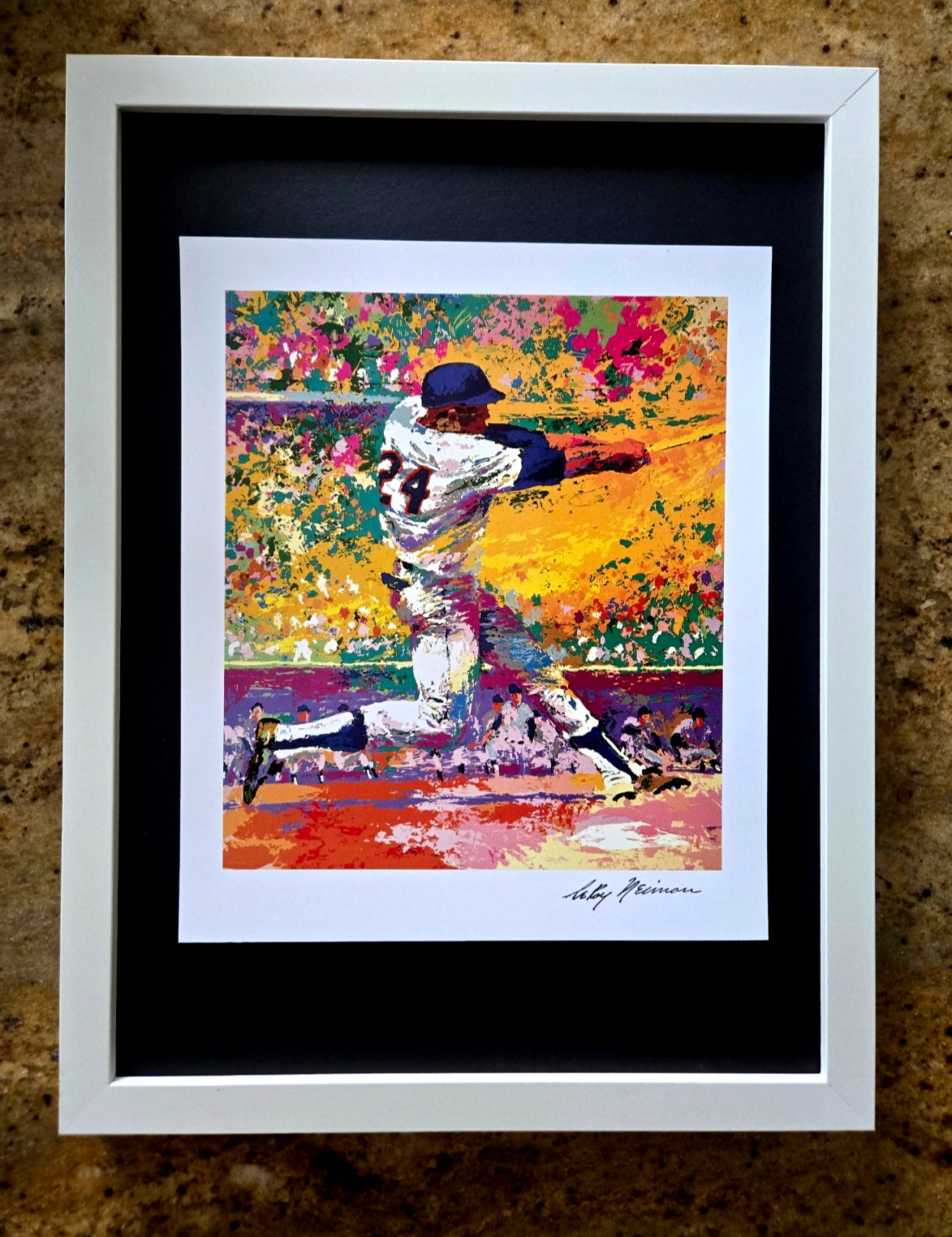 LeRoy Neiman ” WILLIE MAYS ” Signed Collectors Pop Art Framed Ready to Hang