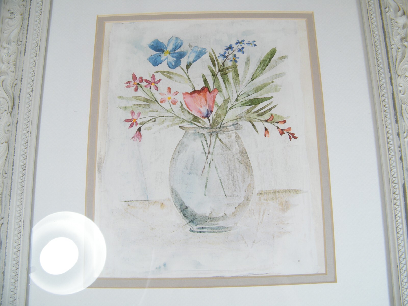 FRAMED WATERCOLOUR ART PRINT, UNBRANDED, VASE WITH FLOWERS