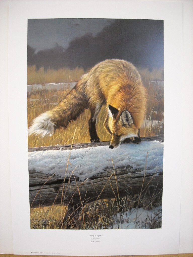 Nancy Glazier Out For Lunch Red Fox Signed Ltd Ed Wildlife Art Print New