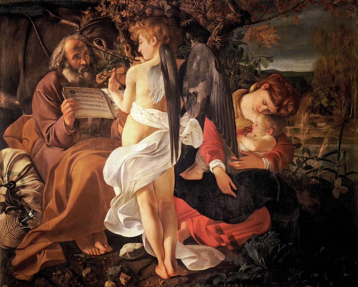Caravaggio – Rest on the Flight Into Egypt – Art Print on Paper or Canvas