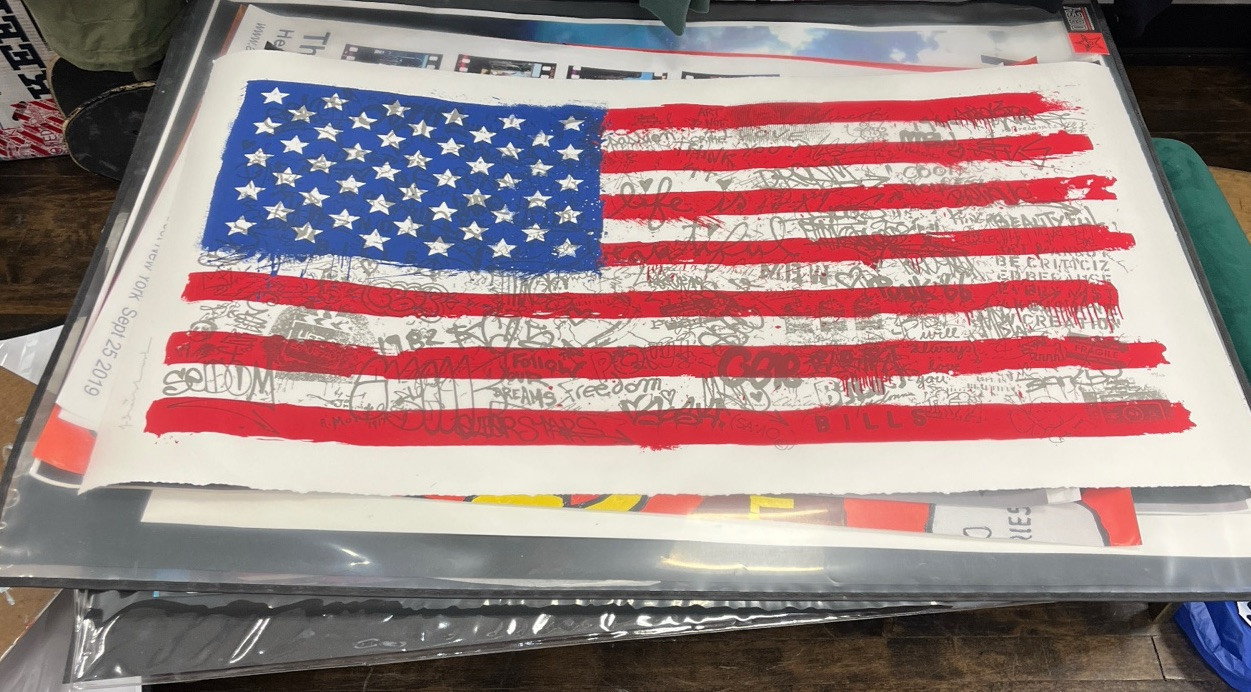 Mr Brainwash Independence American Flag MBW Poster Art Print 2016 Banksy S/N