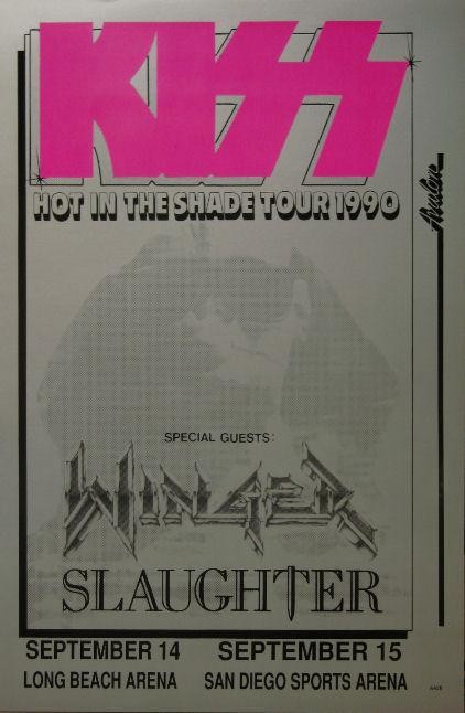 KISS SLAUGHTER WINGER ROCK CONCERT POSTER MICHAEL DOLE