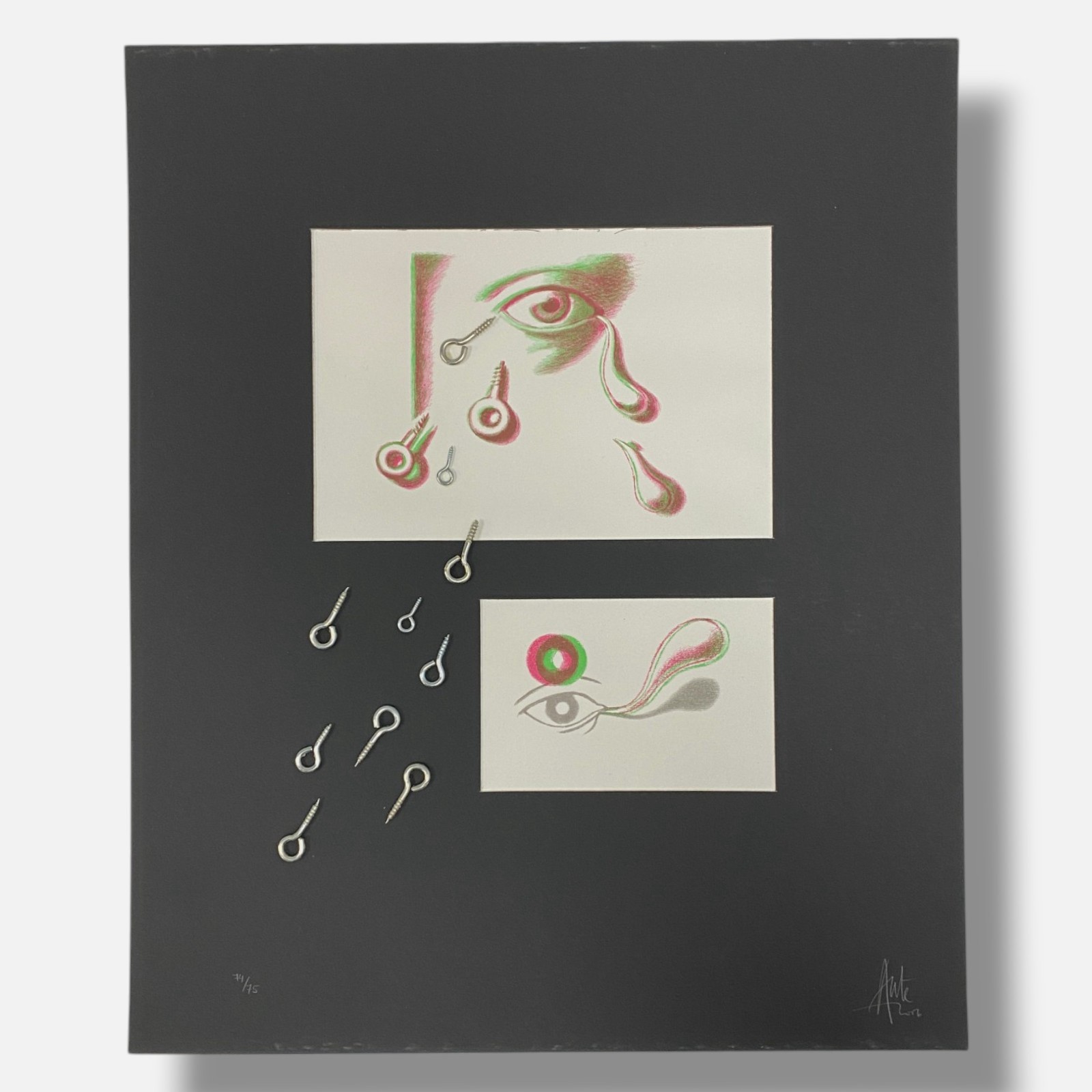 Luis Eduardo Aute “Lagrimas De Acero” 2006, Fine 3D Art Print | 49 x 40 cm