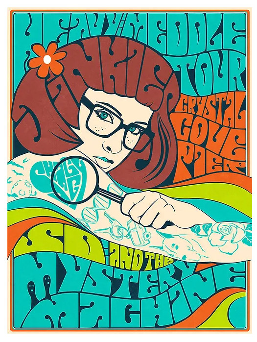 Scooby Doo Psychedelic Velma Mystery Machine Variant Poster Print 24×32 Mondo