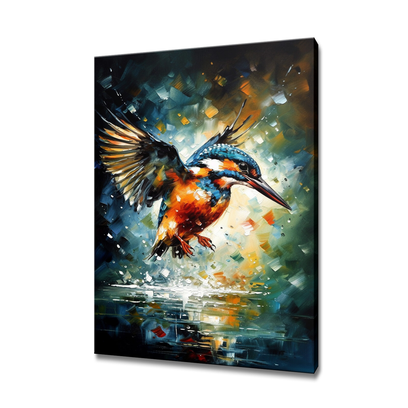 Kingfisher Birds Canvas Print Picture Wall Hanging Abstract Art Print Home Decor