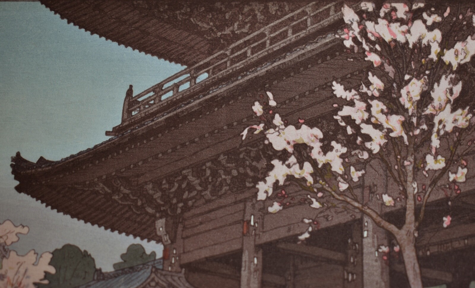 Hiroshi Yoshida Signed/Jizuri Sealed Japanese Woodblock-Chion-in Temple Gate