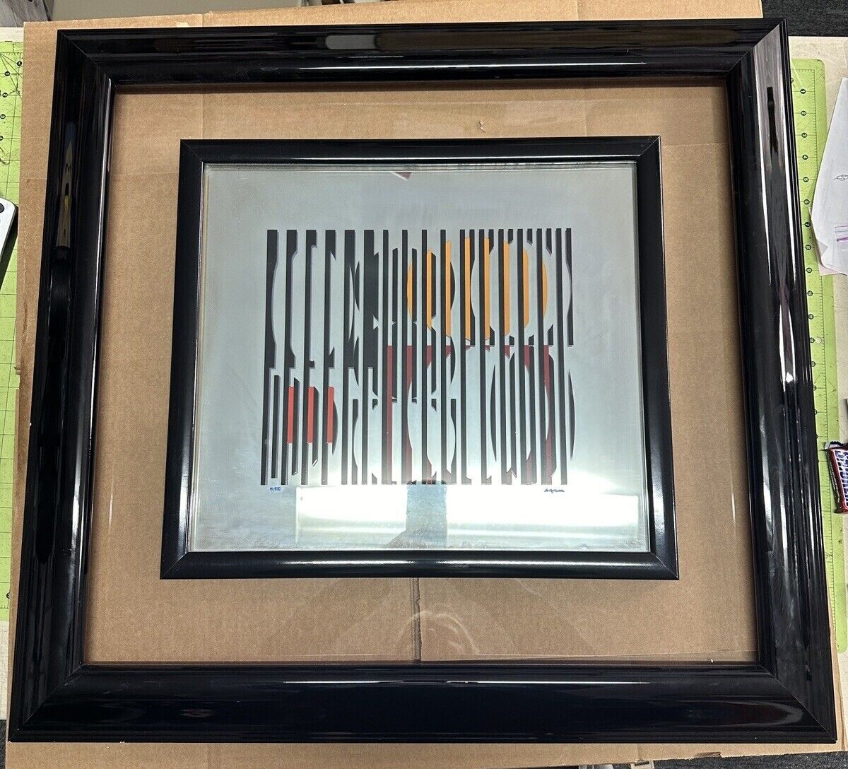 Yaacov Agam Kinetic Screen Print On Mirror Signed Modern Op Art 19/99