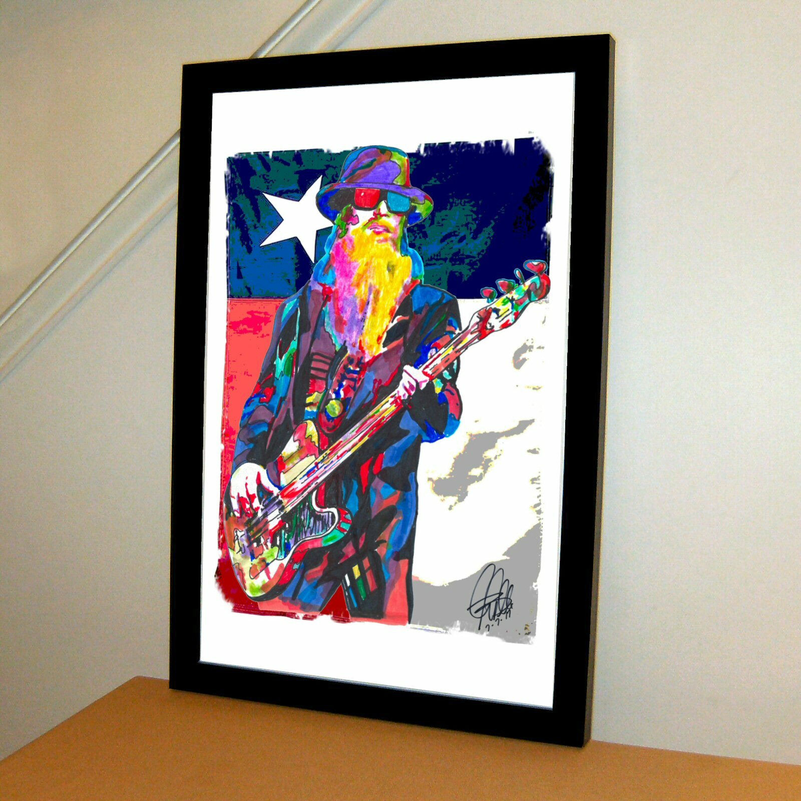 Dusty Hill ZZ Top Bass Guitar Rock Music Poster Print Wall Art 11×17
