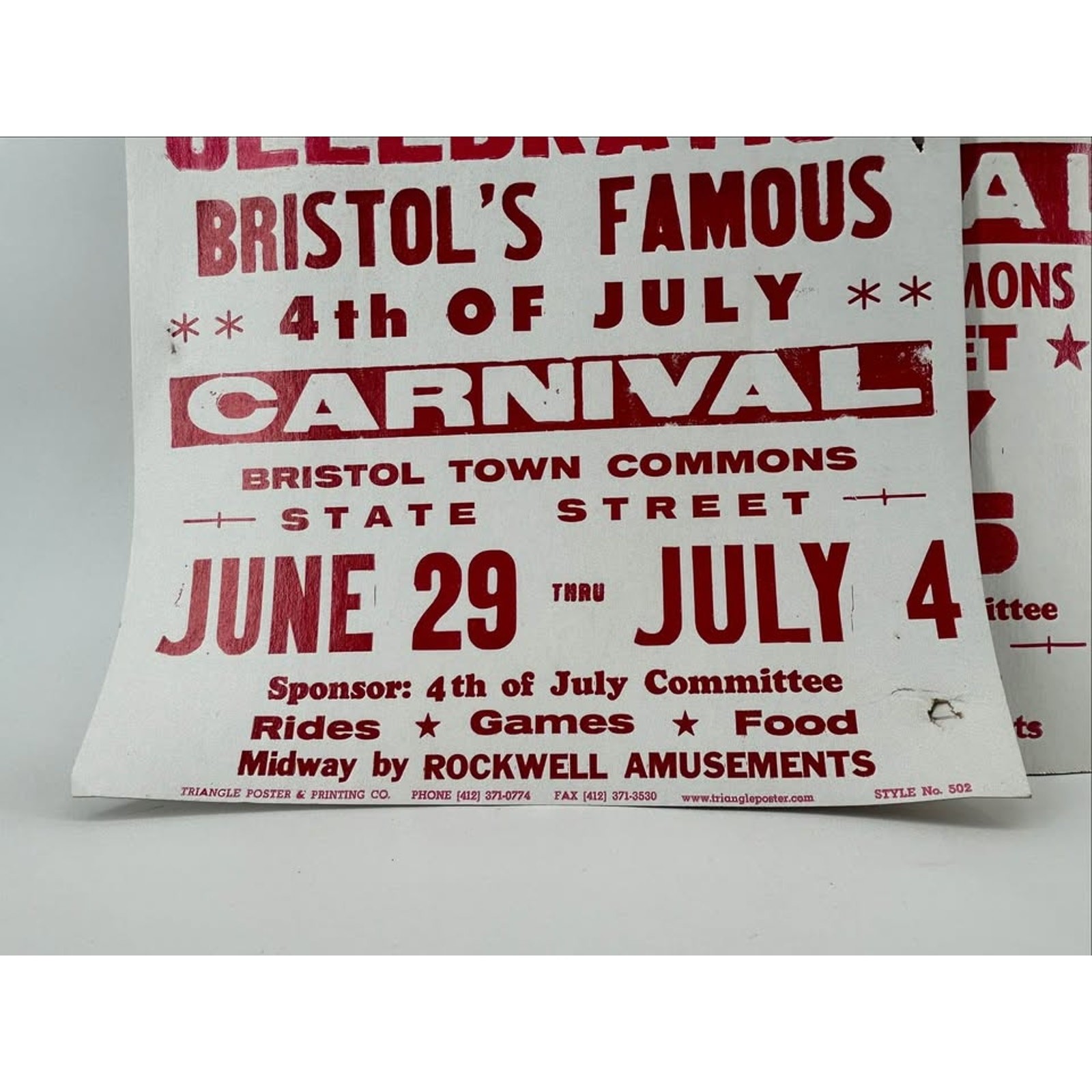 Vintage Bristol RI 4th of July Carnival Posters – Set of 5 – Americana Ephemera