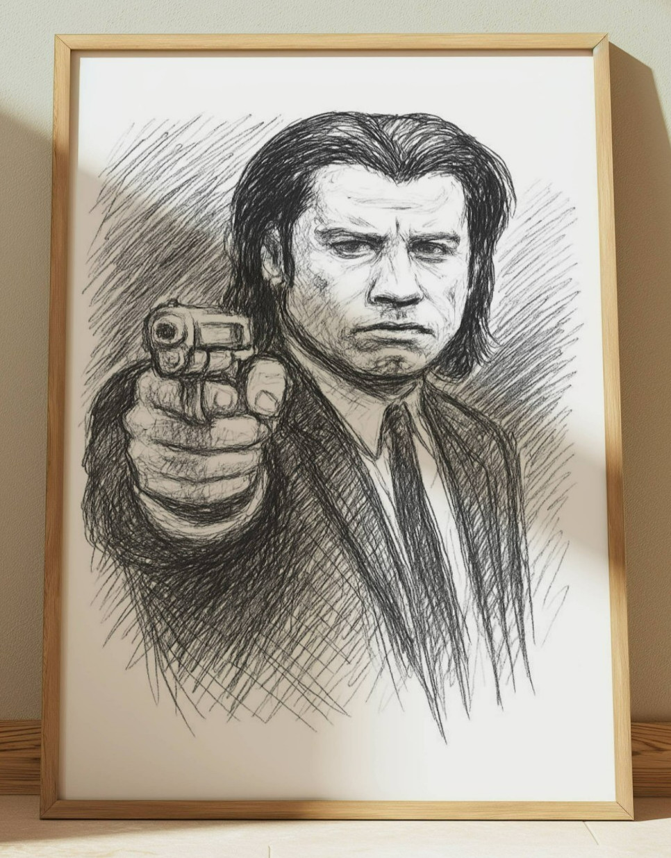 PULP FICTION VINCENT VEGA DRAWING SKETCH PRINT 8″ x 10″ PULP FICTION WALL ART