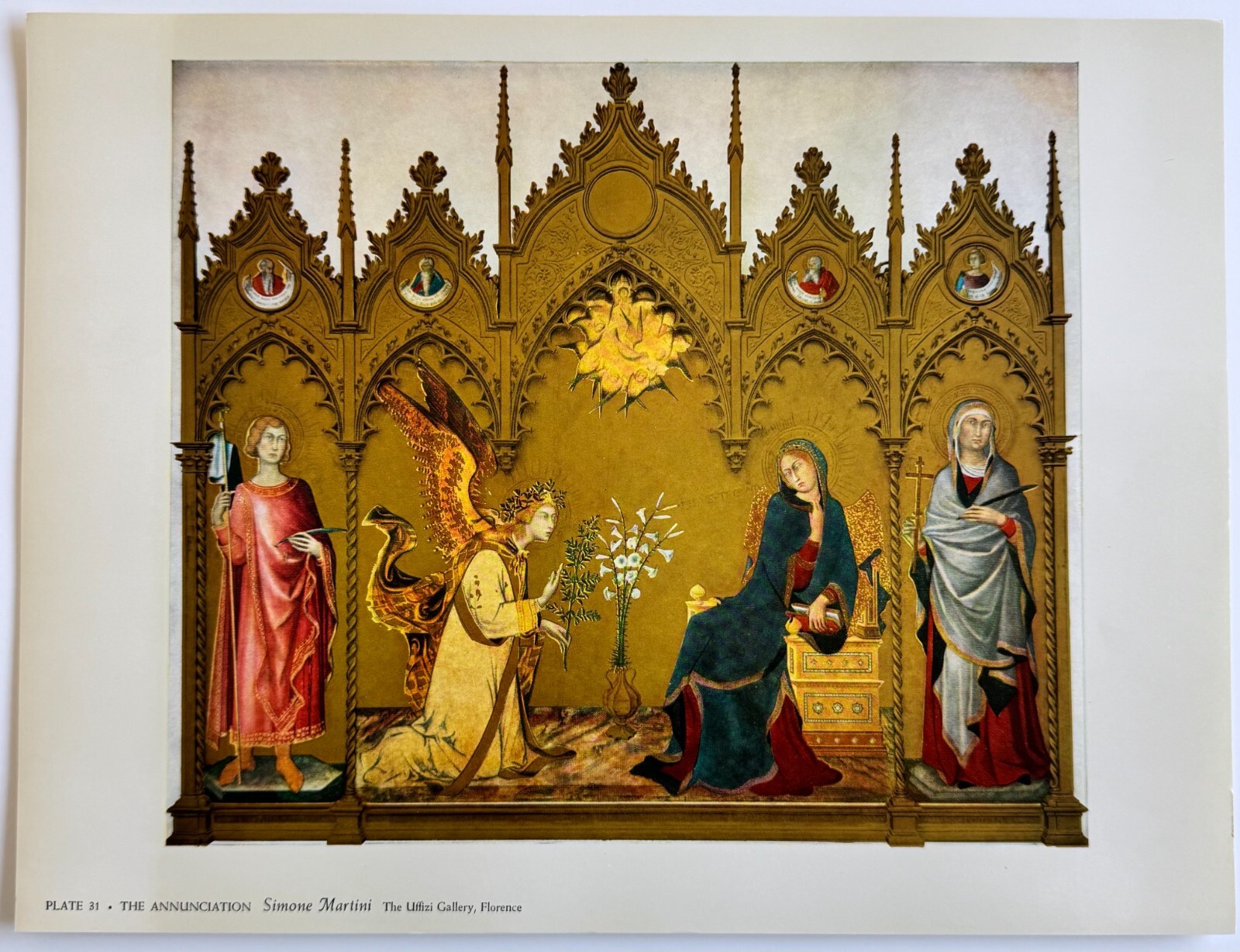 The Annunciation SIMONE MARTINI Plate 31 Metropolitan Seminars 9×13 in.