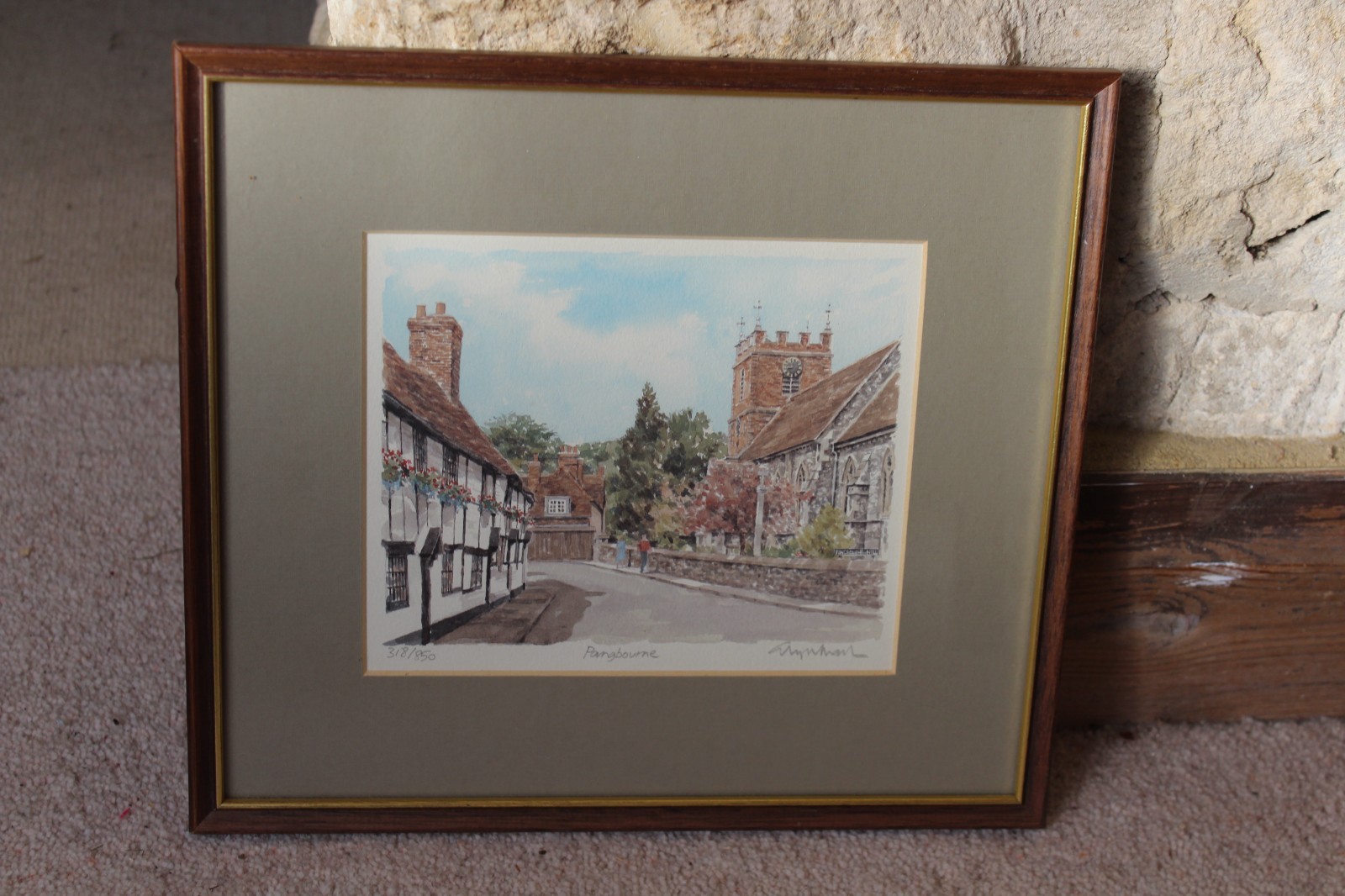 Pangborne limited edition Print 30.5 x 27cm signed & framed 16x19cm image size