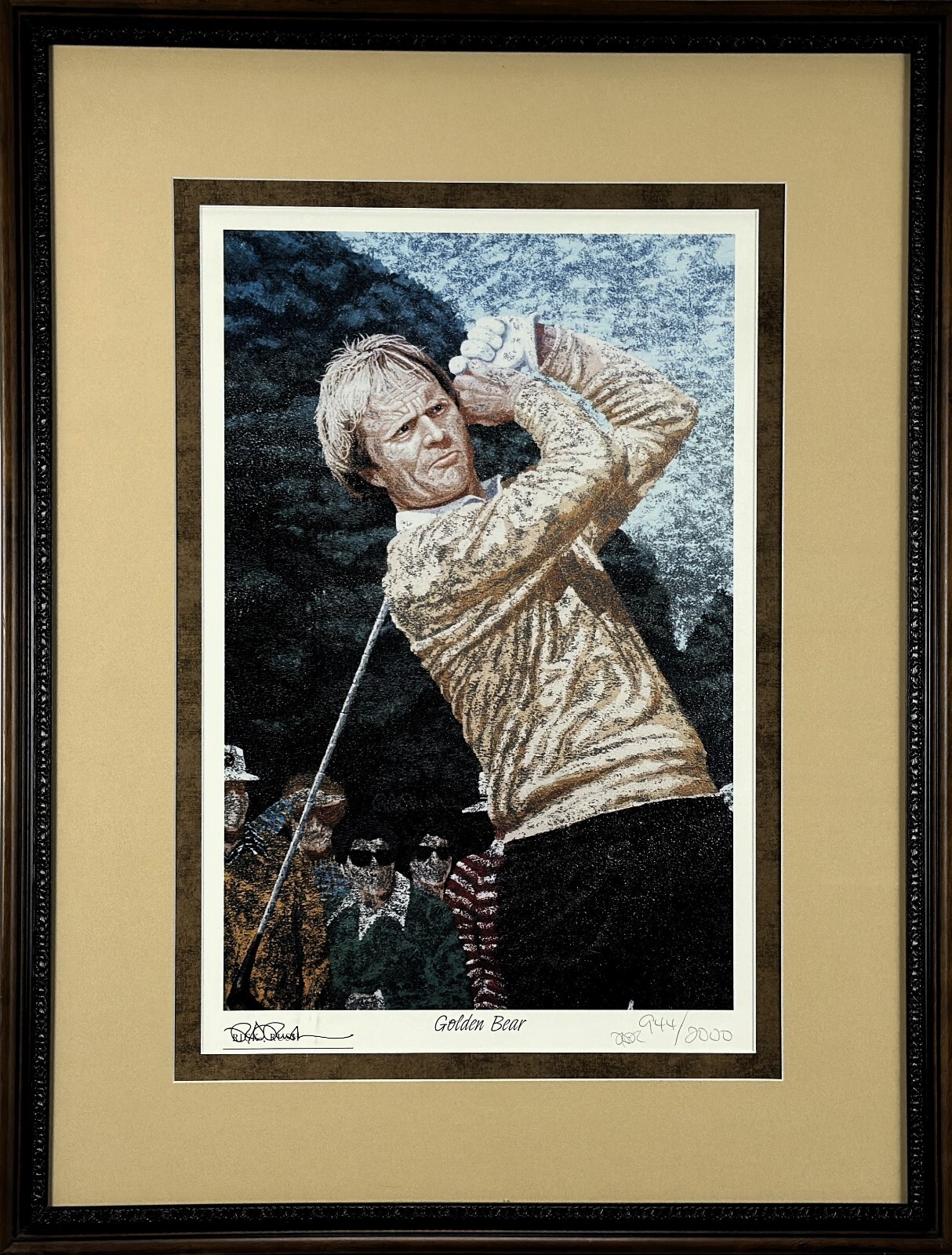 Rick Rush Golden Bear Jack Nicklaus Golf Print Framed Matted Signed #944/2000