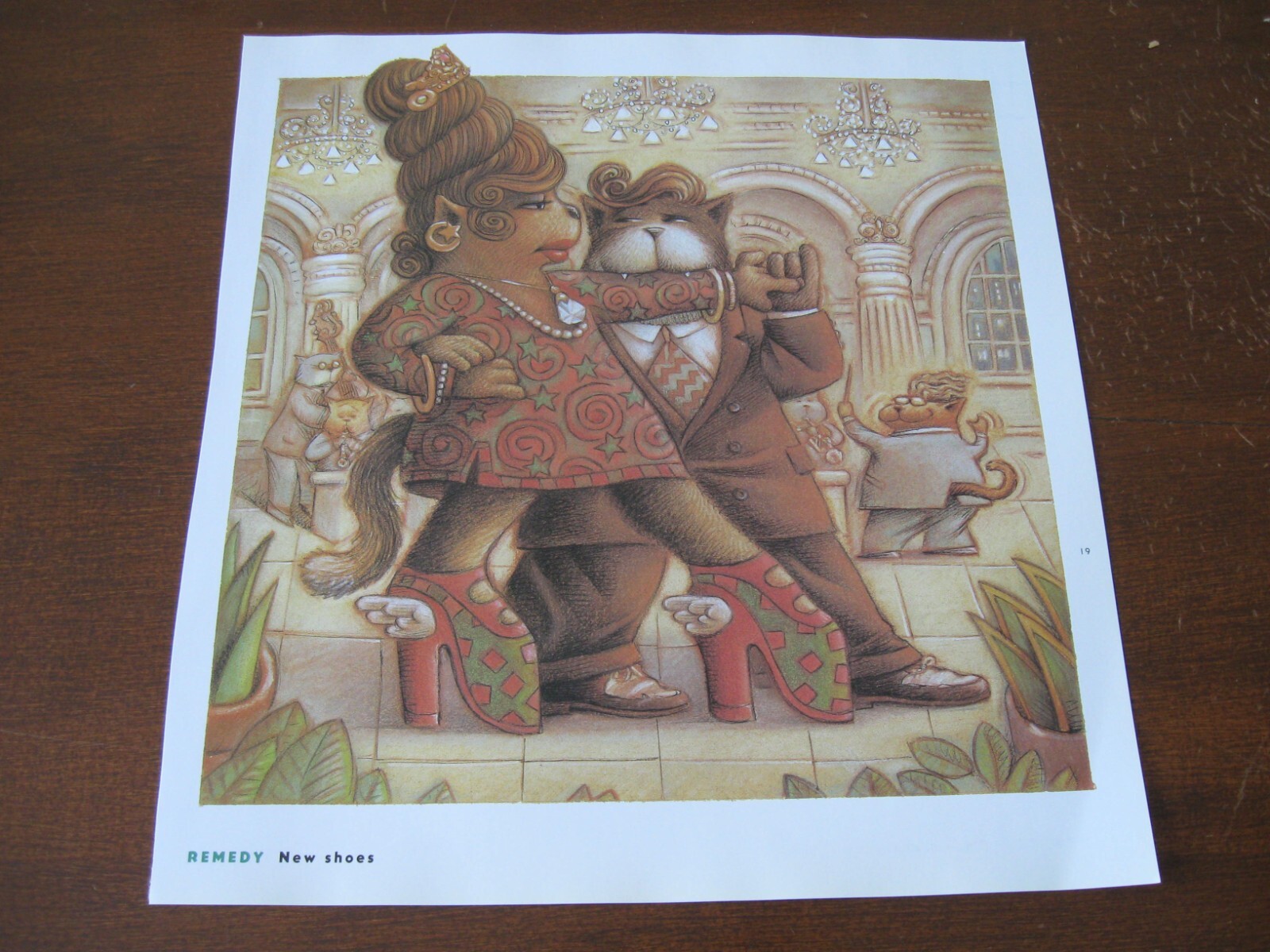 Vintage (1995) Art Print – CAT w NEW HIGH-HEEL SHOES Shopping Buy Humorous CATS
