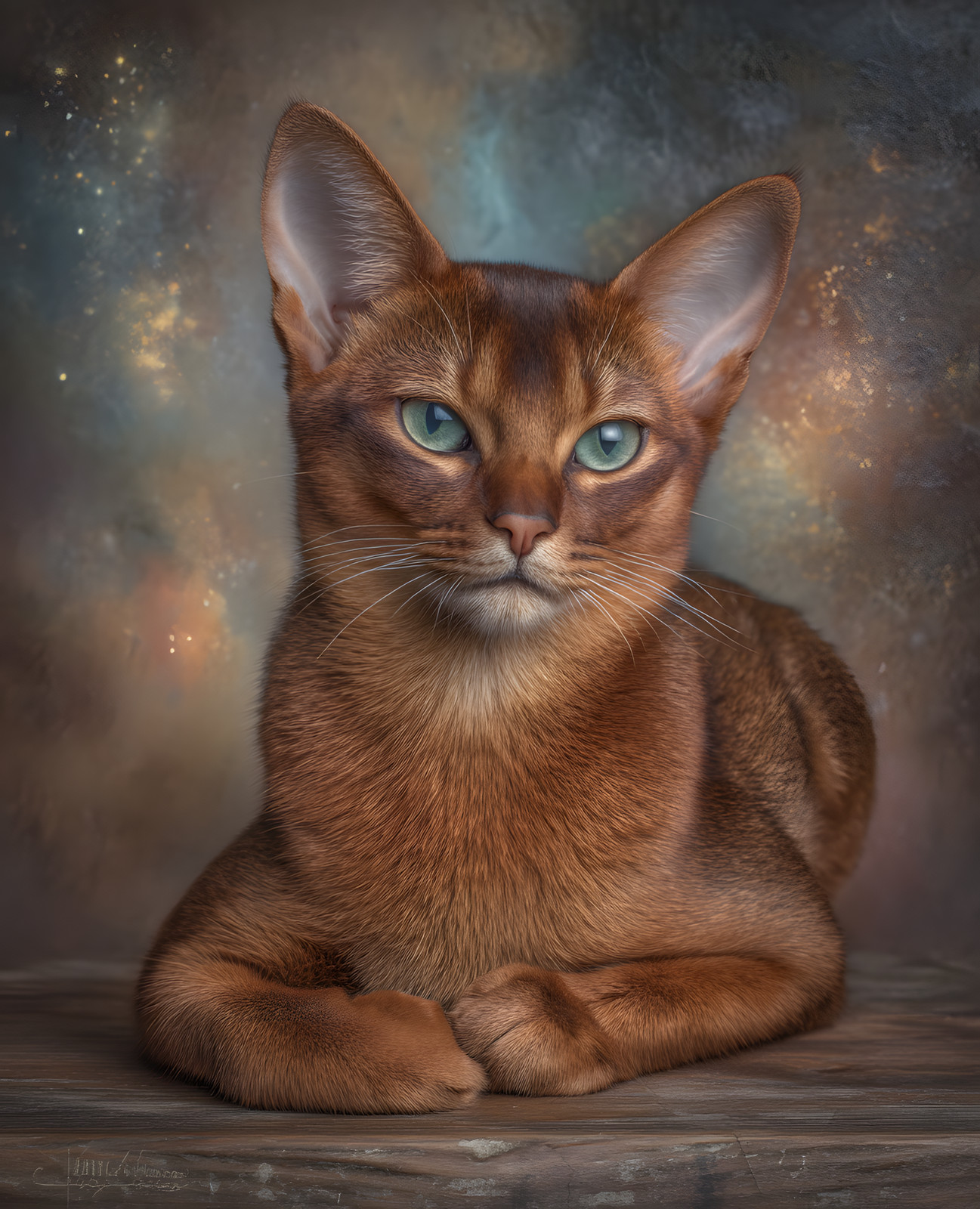 8×10 Cat With Blue Eyes On Table Art Print Wall Decor – 415087566