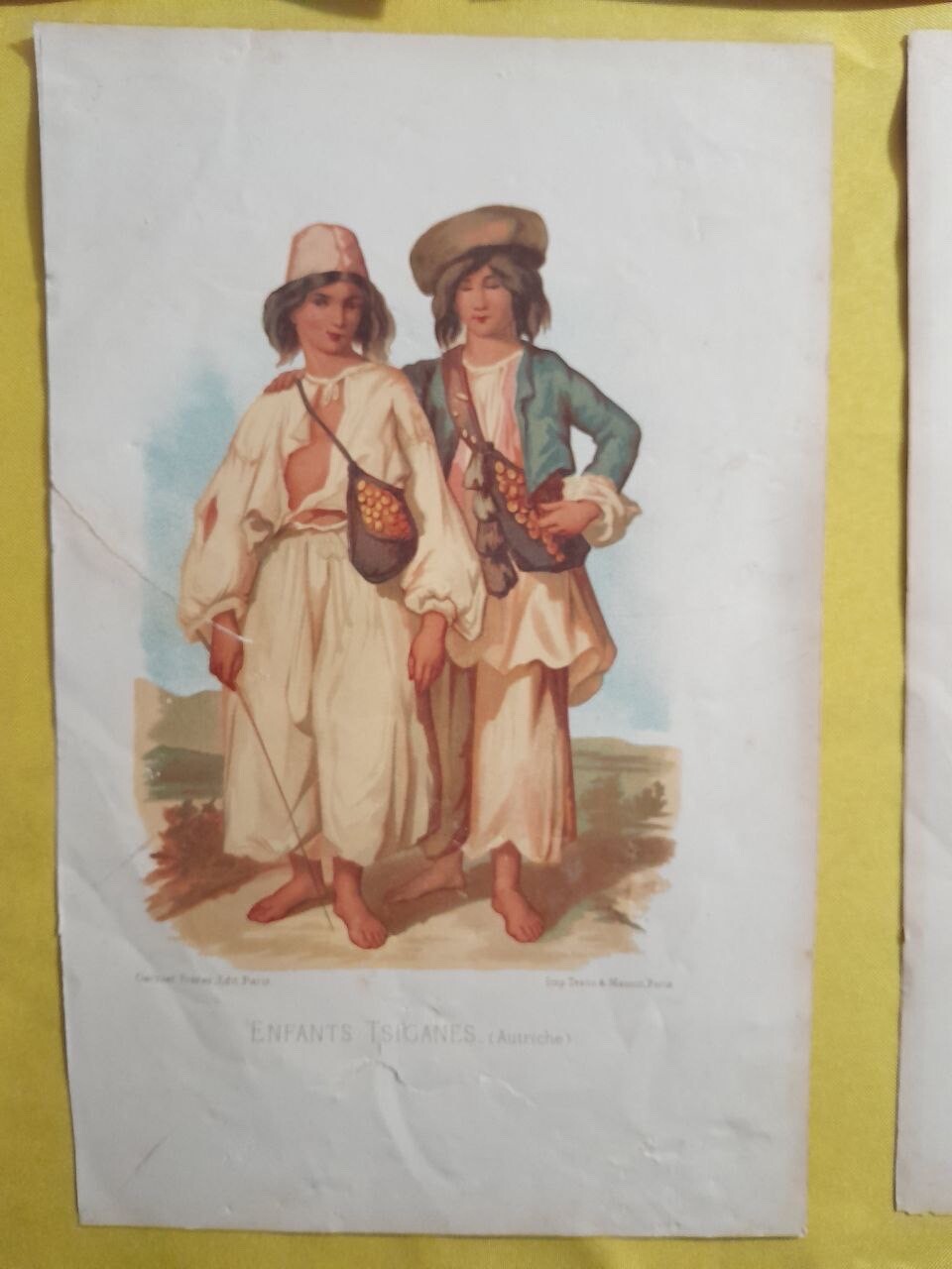 1876 VINTAGE ENFANT TSIGANES AUTRICHE GIPSY CHILD AUSTRIA CHROMO HUMAN RACE C1