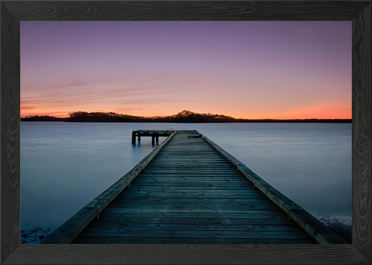 Pier in the sunset Framed Wall Art Poster Canvas Print Picture