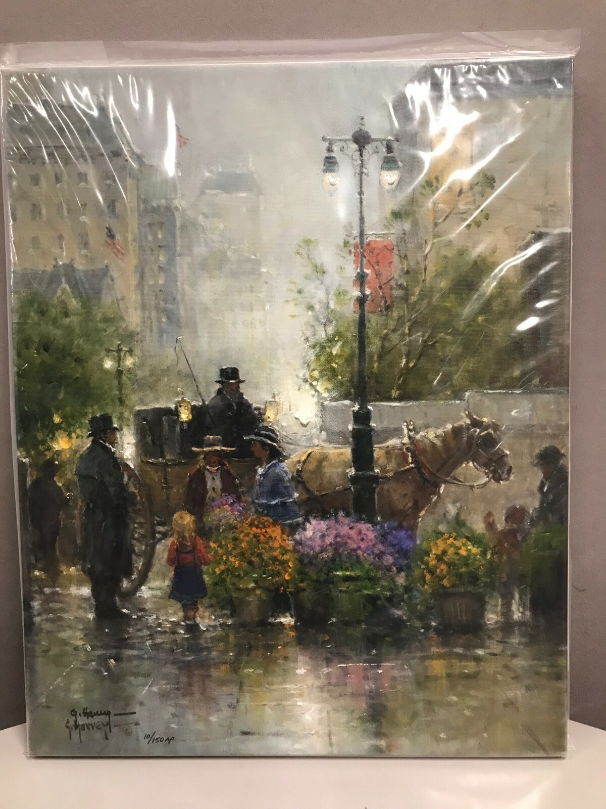 G. Harvey SHOPPING FOR FLOWERS A/P Canvas 2013 Focus on the Family ARTIST PROOF