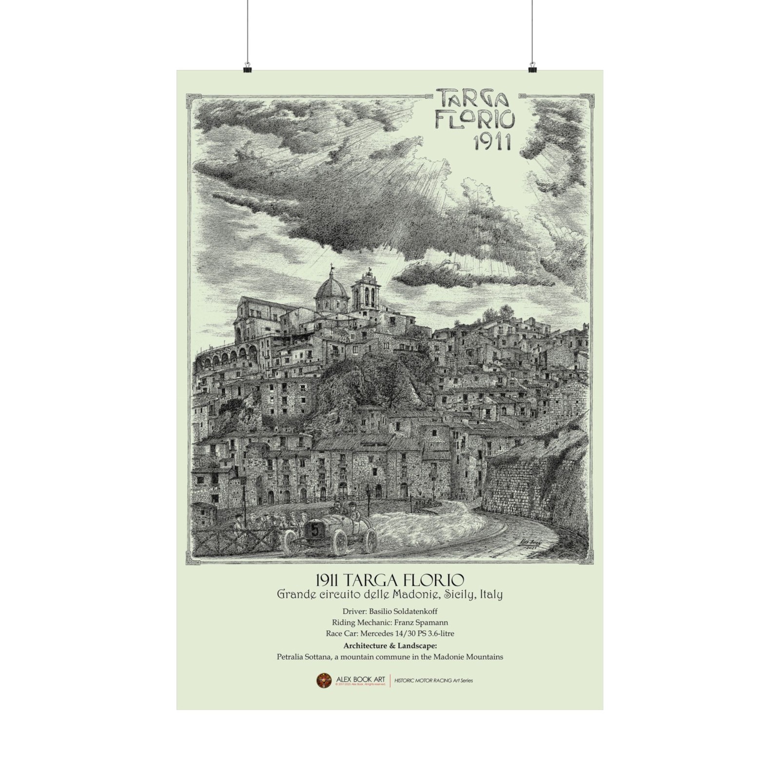 1911 Targa Florio Fine Art Print – Basilio Soldatenkoff Race Car Vintage Poster