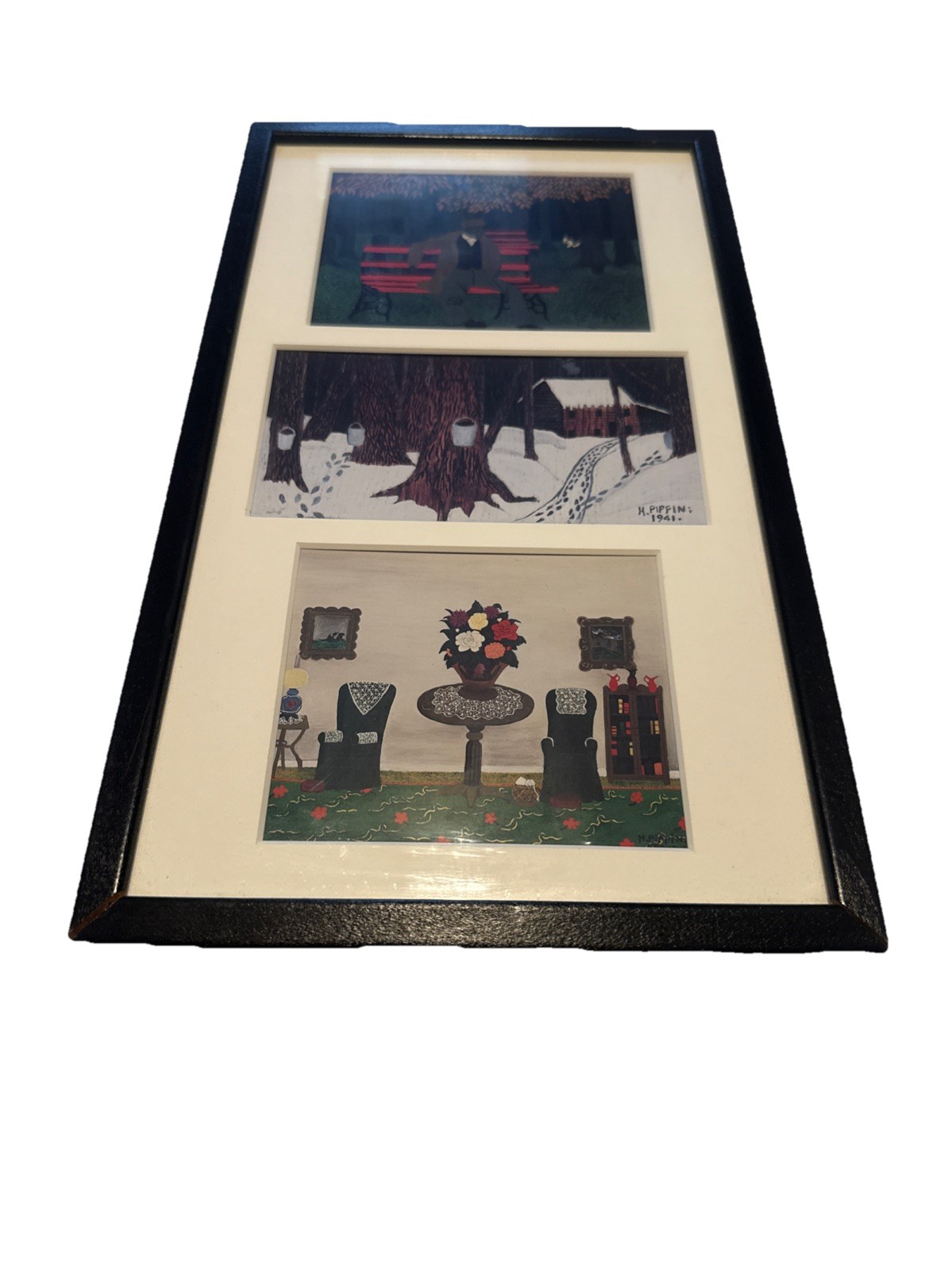Horace Pippin Man On A Bench Maple Sugar Season Victorian Interior Art Prints