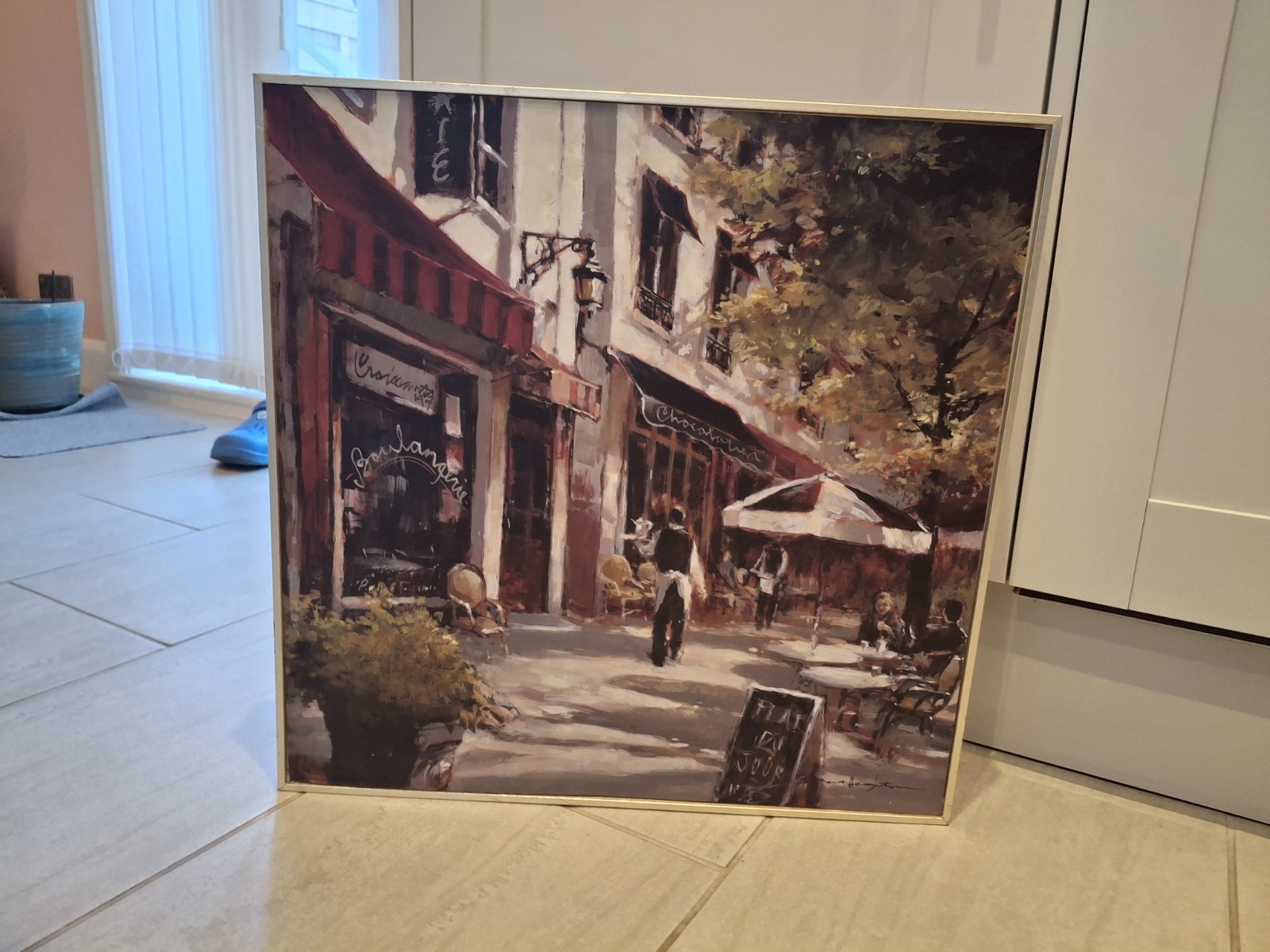 Paris Scene Framed Print Wall Art Good Condition See Photos