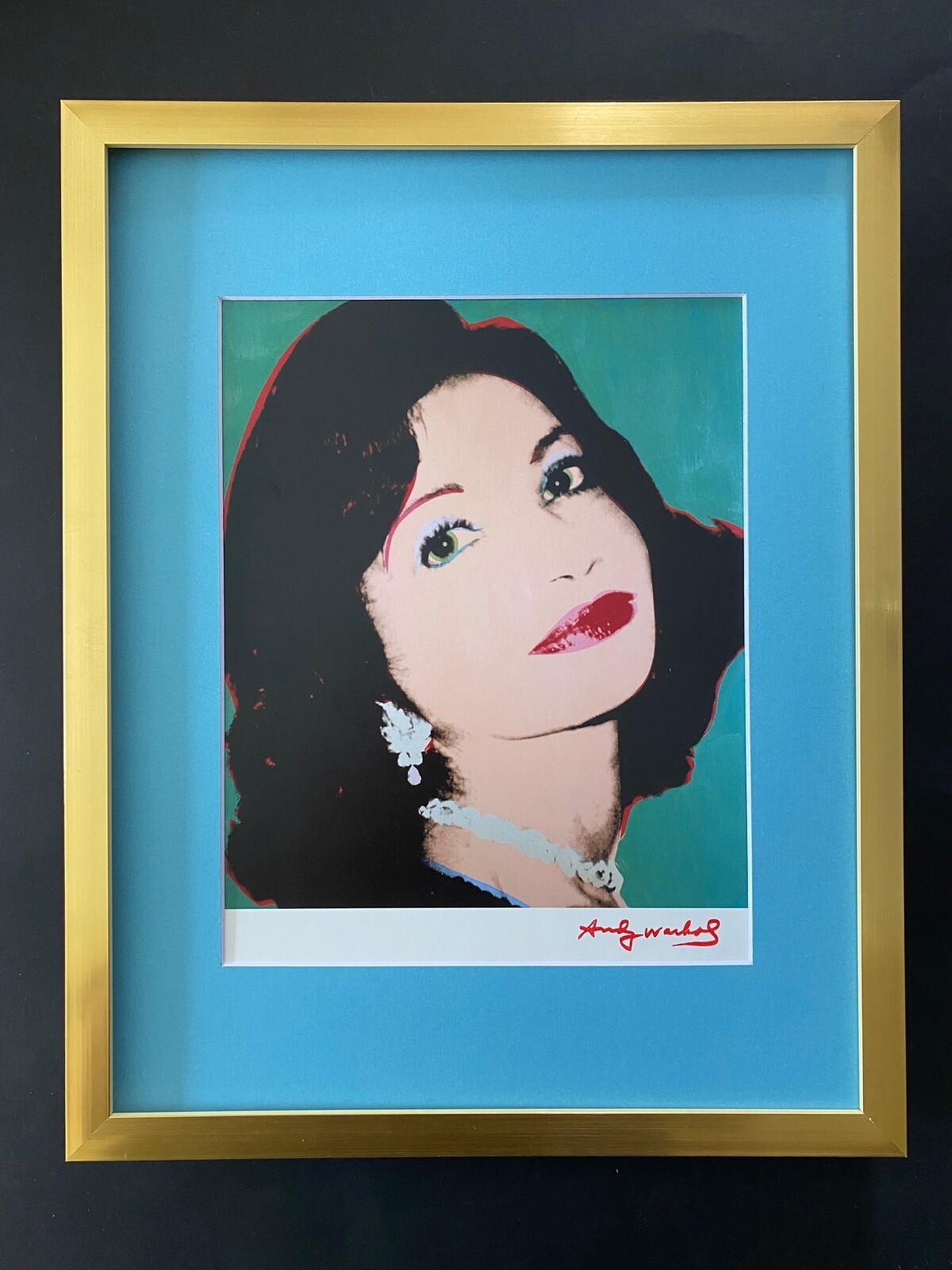 ANDY WARHOL + RARE 1984 SIGNED PRINCESS OF IRAN PRINT MATTED TO 11X14