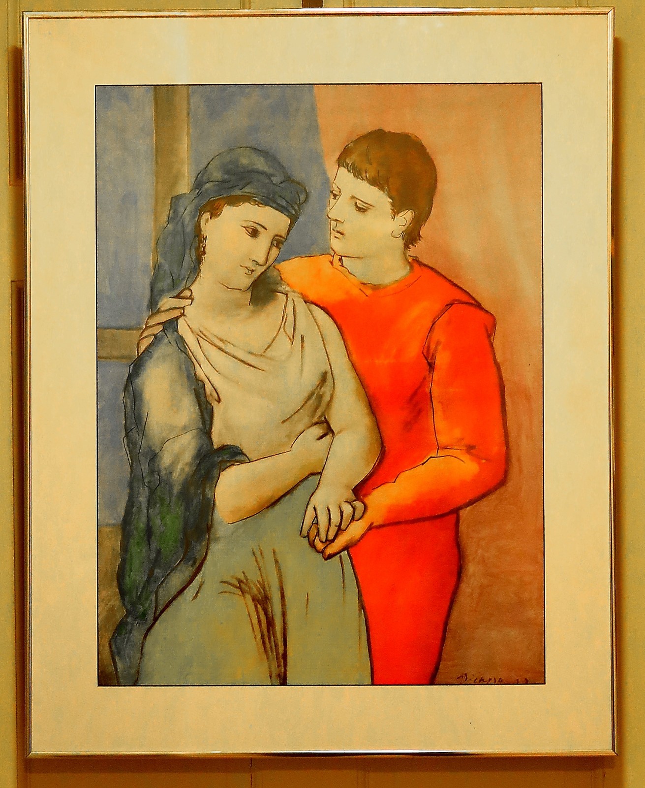 Picasso 1923 “The Lovers” Professionally Matted and Framed Signed Litho Repro