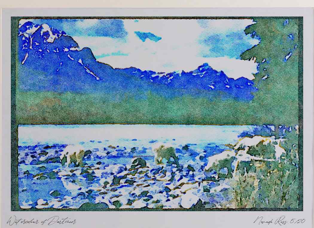 Canada Rockies 276070 Jasper National Park Rocky Mountain Goats A3 Watercolour