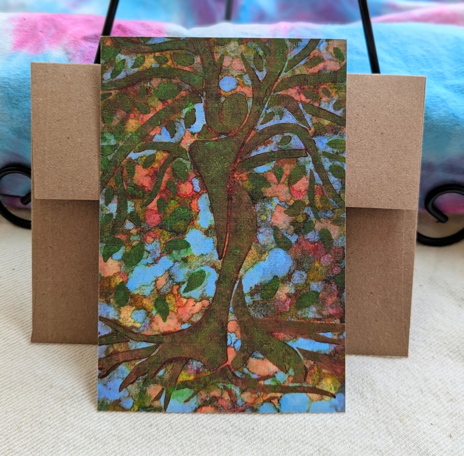 Abstract Nature Note Card – Tree Root Art Print – Premium Linen/Watercolor Paper