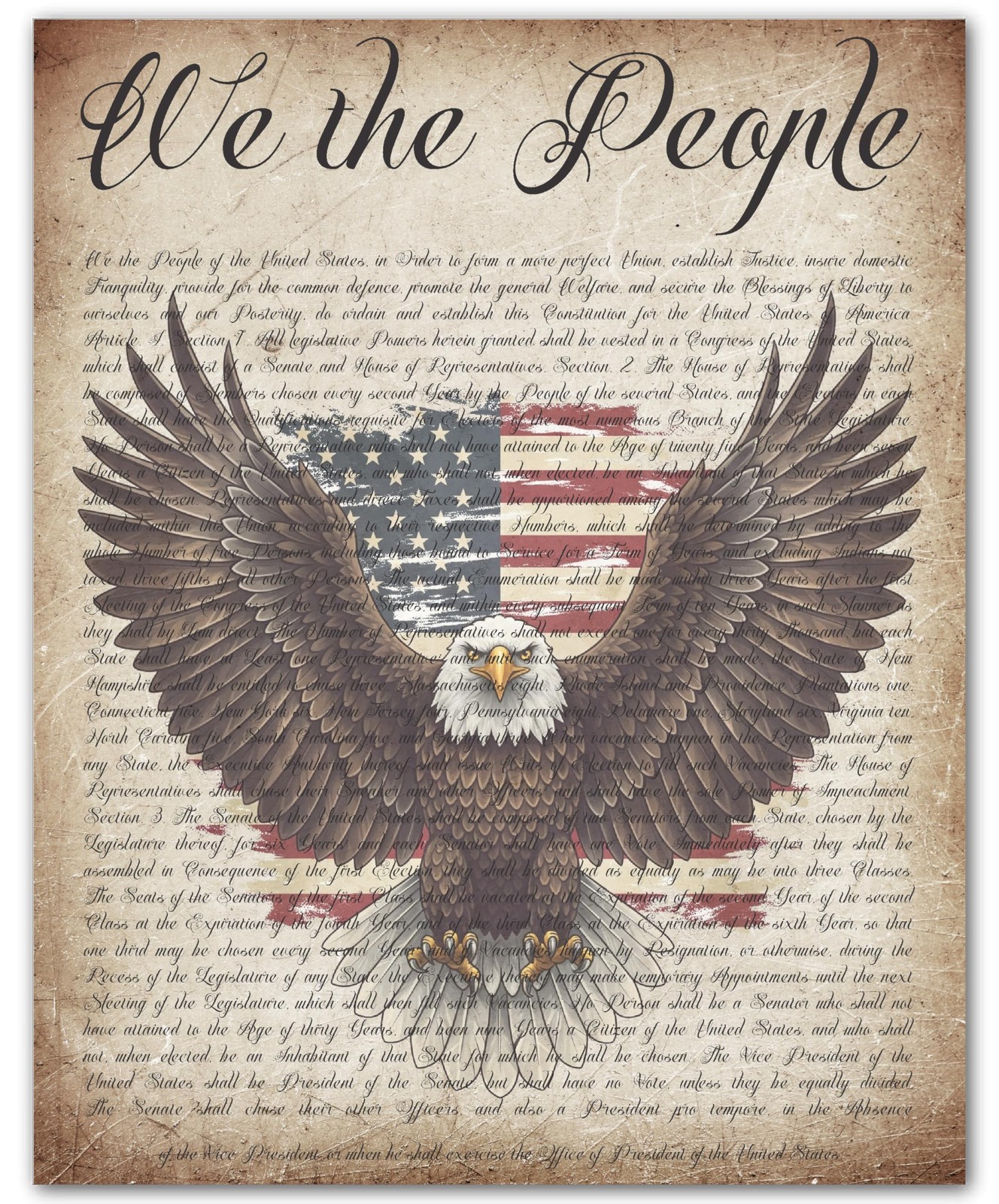 Nature Patriotic Eagle We the People American 8×10 Animal Print Wall Art Poster