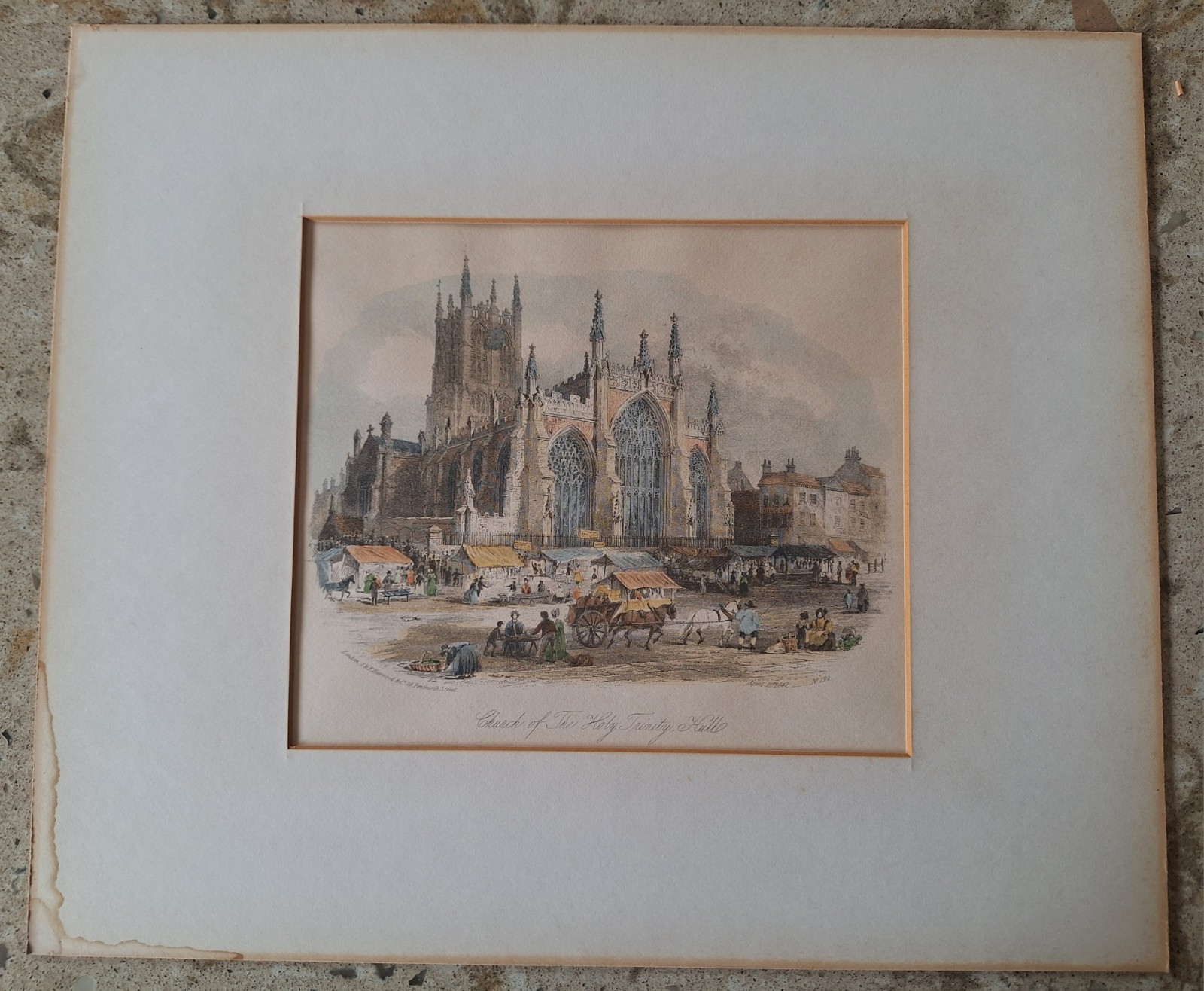 Antique Engraving Print 19th-century “Church of The Holy Trinity, Hull”