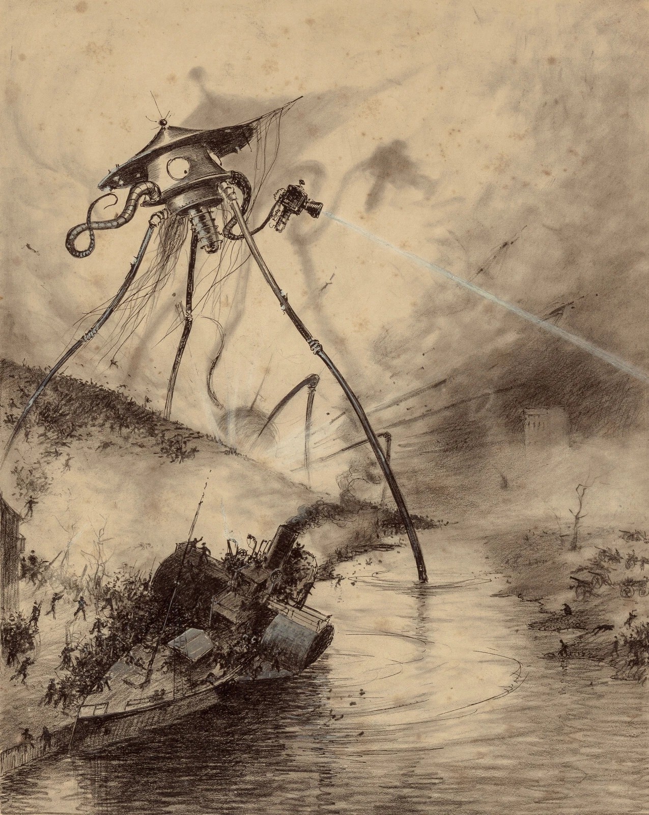 Henrique Alvim Correa – War of the Worlds Battle (1906) VINTAGE poster print