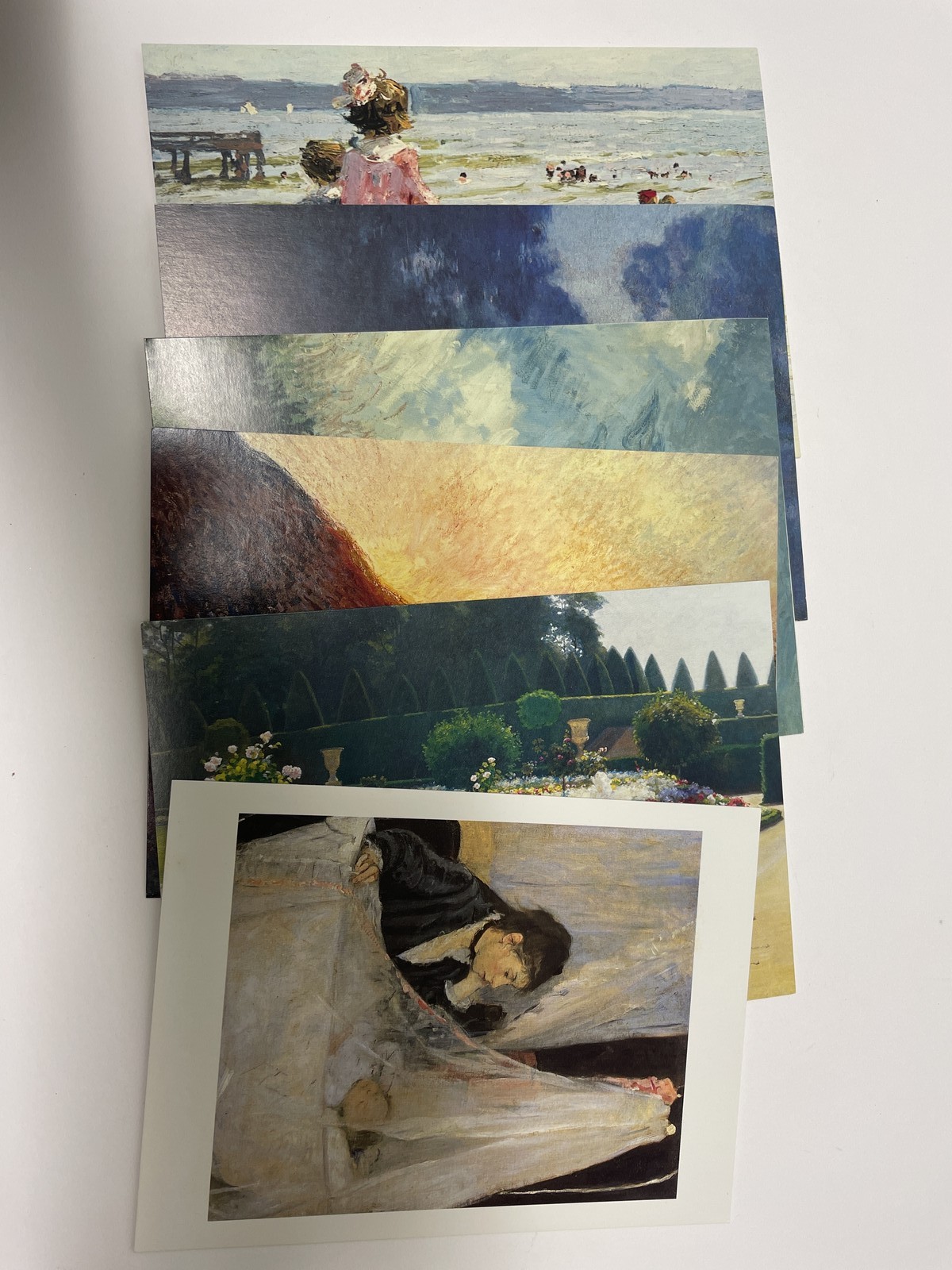 6 Impressionist Art Postcards Print Set Monet Pothast Morisot Van Deurs 1999