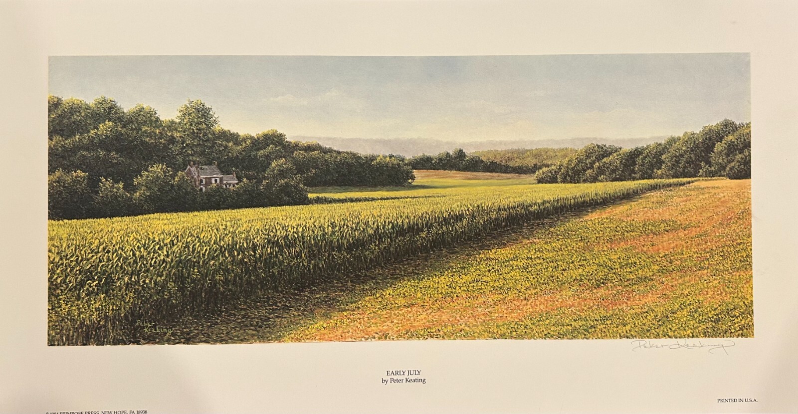 Peter Keating “EARLY JULY” Signed Artist Print 1984 25.5×13 in