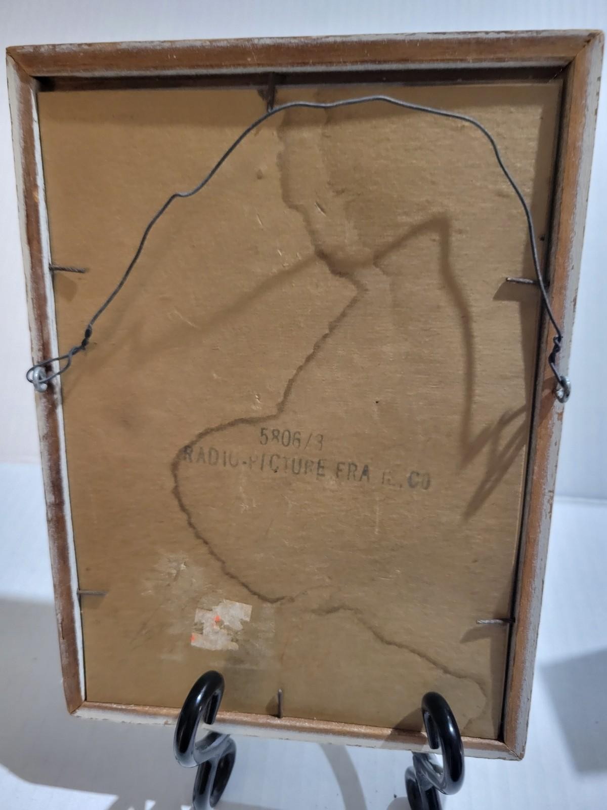 Vintage 1959 Whitman Publishing Print in Frame Cowboy Nursery FREE SHIPPING!